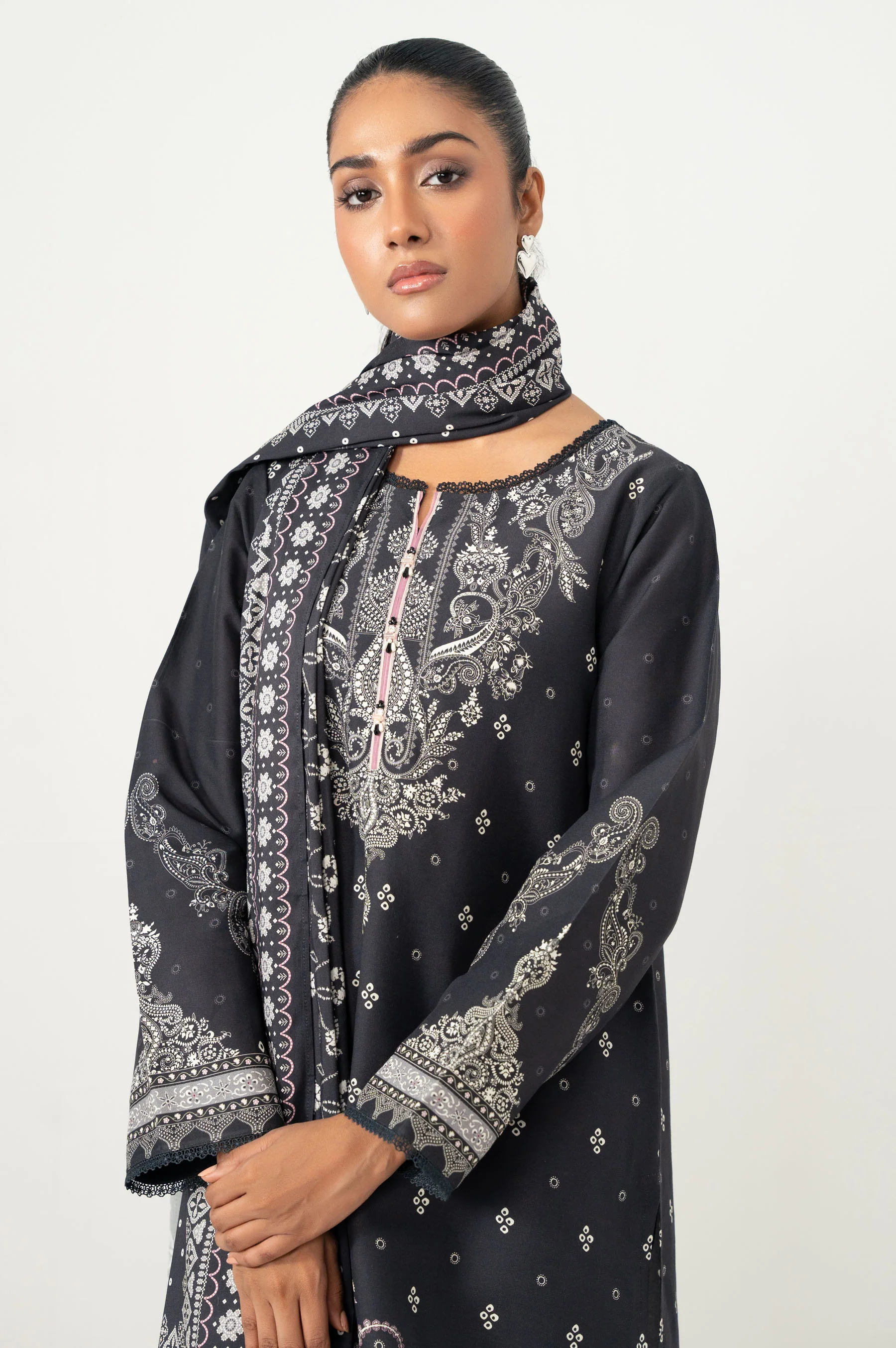 STITCHED PRINTED LINEN VISCOSE SUIT - Image 3