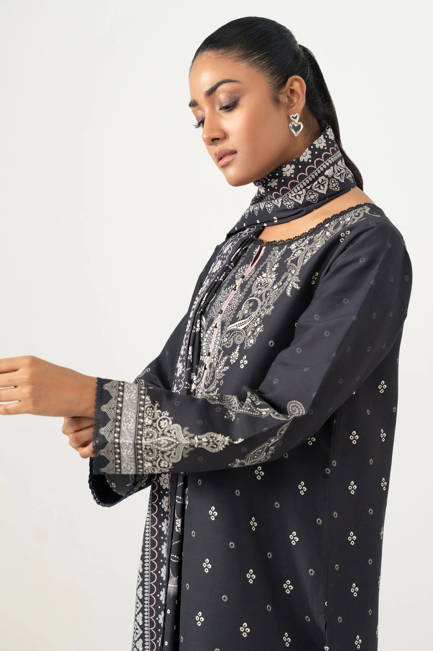 STITCHED PRINTED LINEN VISCOSE SUIT - Image 4