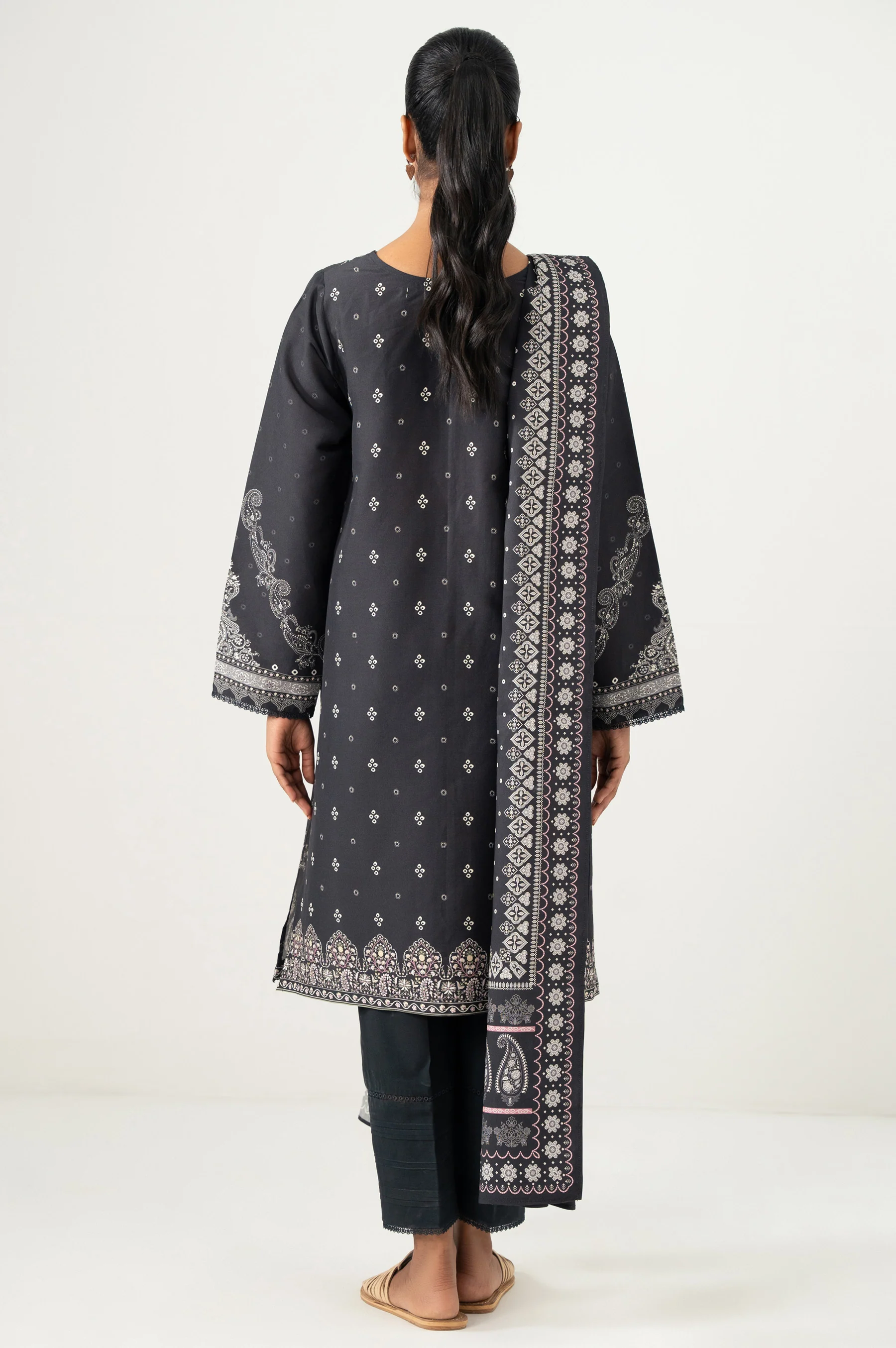 STITCHED PRINTED LINEN VISCOSE SUIT - Image 5