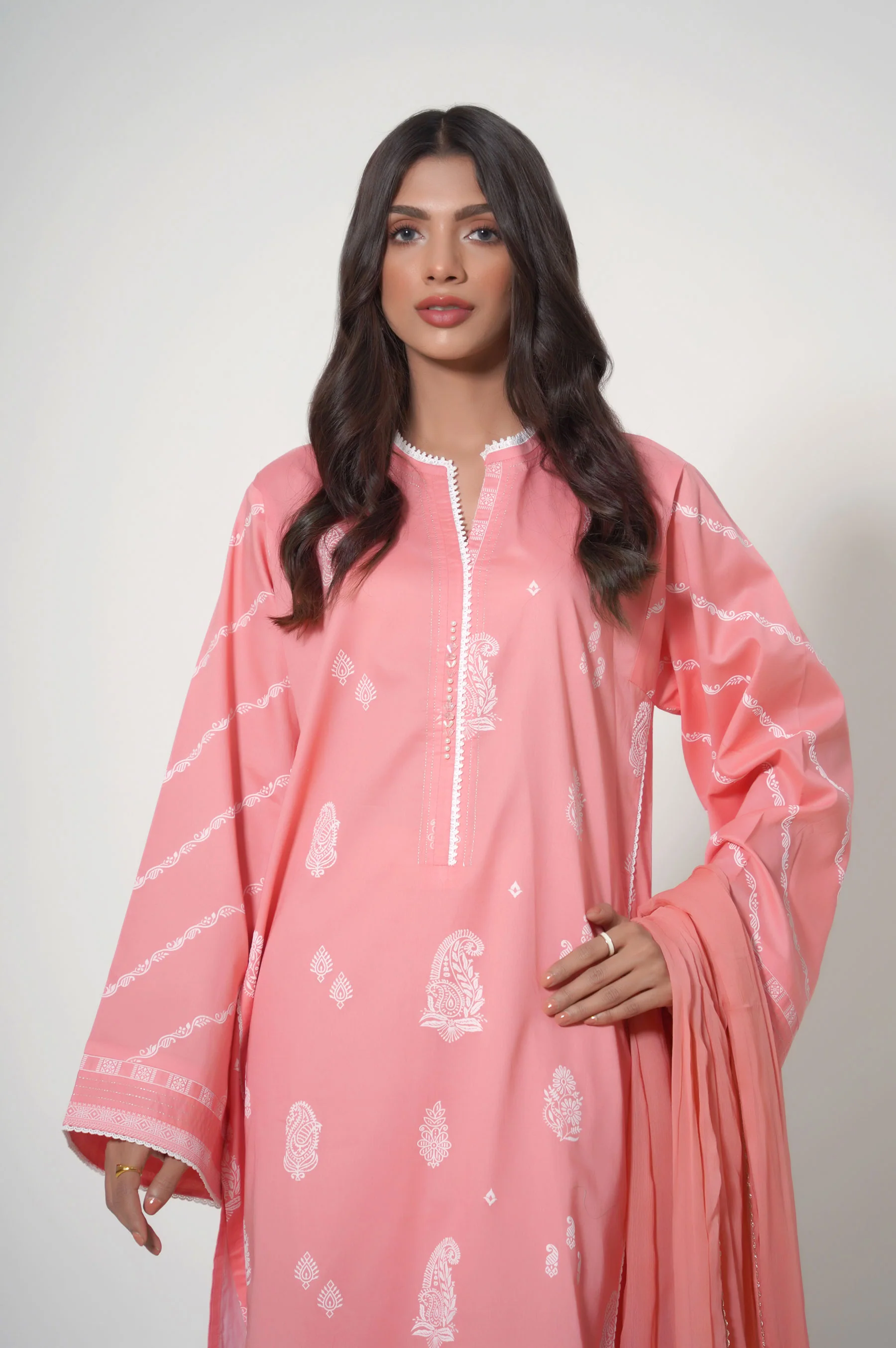 Stitched 3 Piece Puff Printed Lawn Suit - Image 2