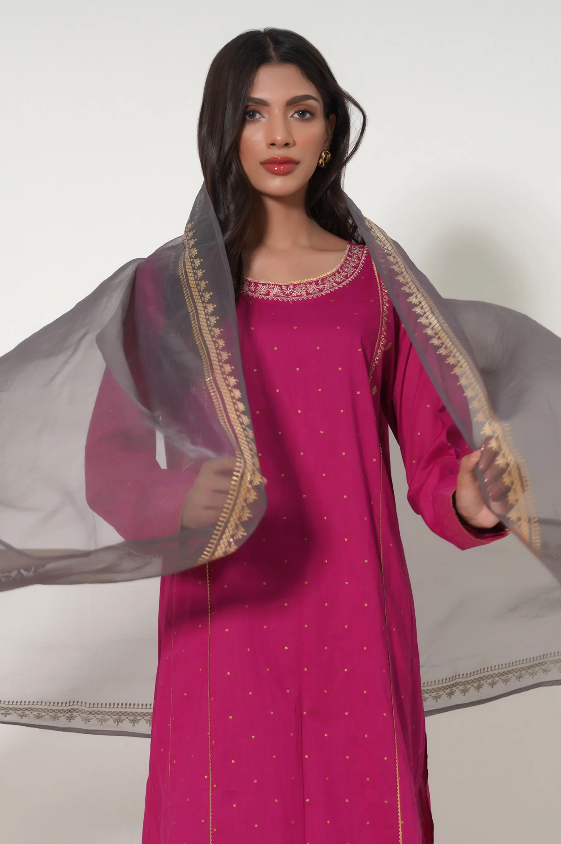 Stitched 3 Piece Printed Suit - Image 2