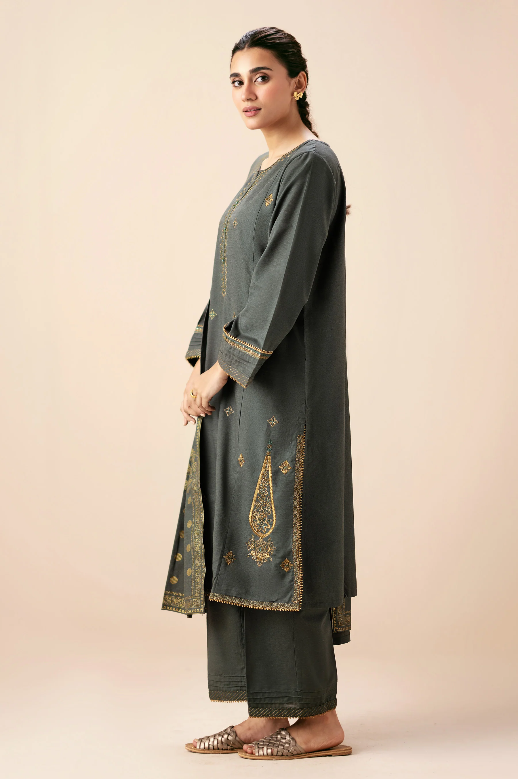 Stitched 3 Piece Both Side Slub Suit - Image 5