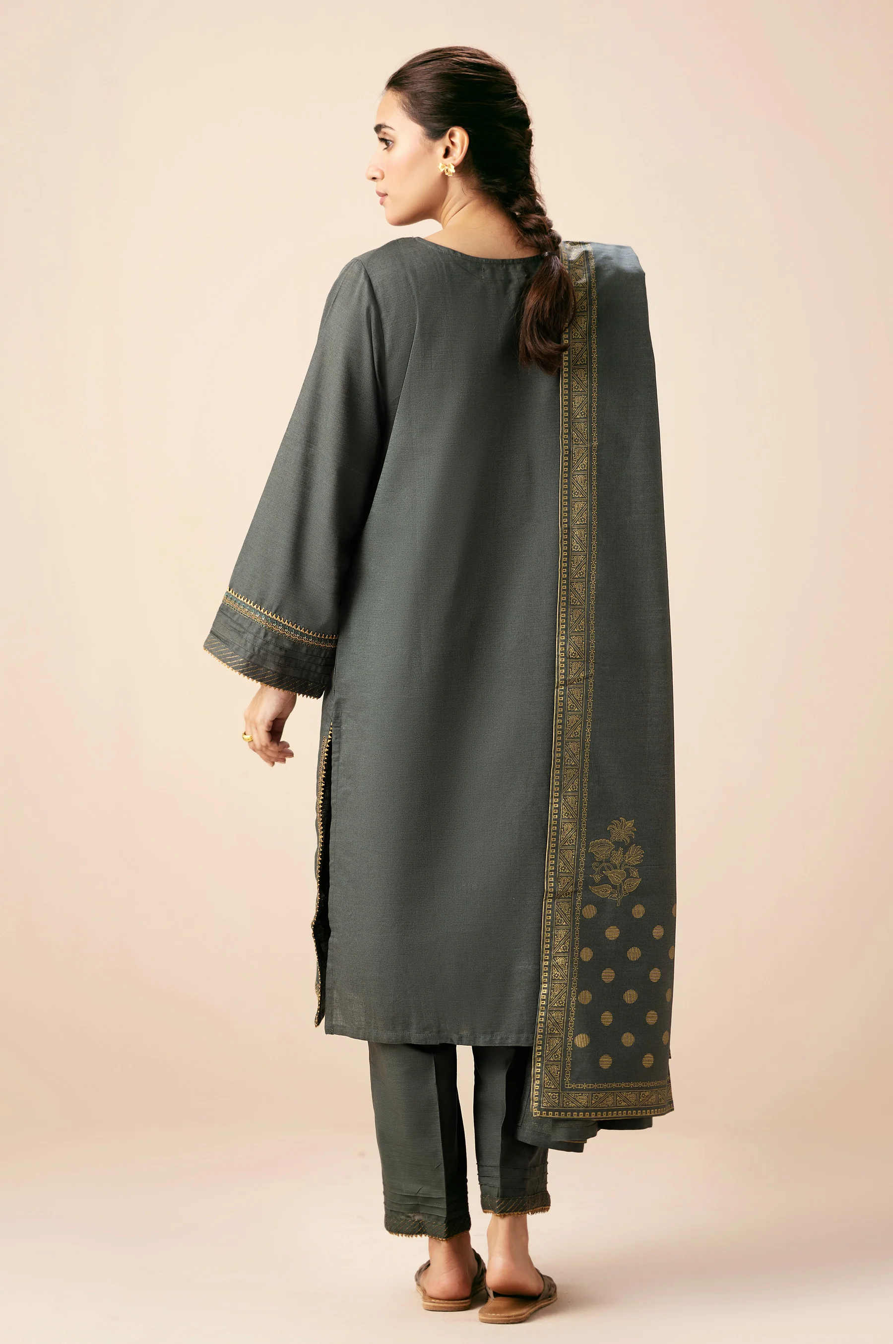 Stitched 3 Piece Both Side Slub Suit - Image 6