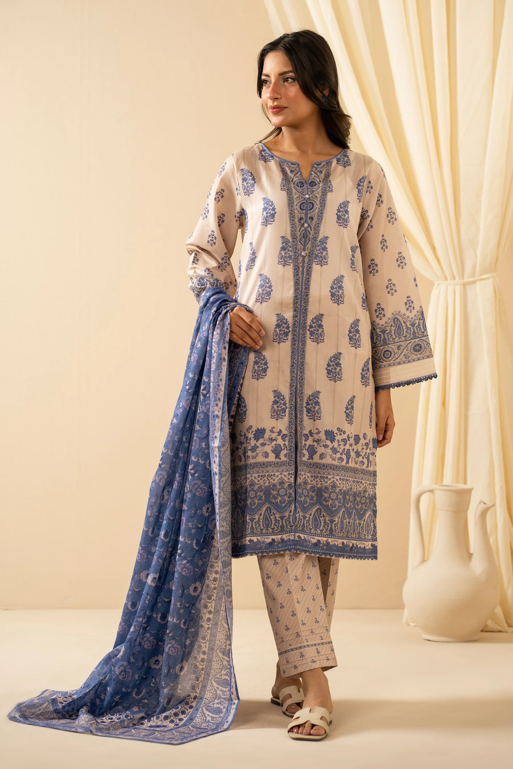STITCHED DIGITAL PRINTED LAWN SUIT