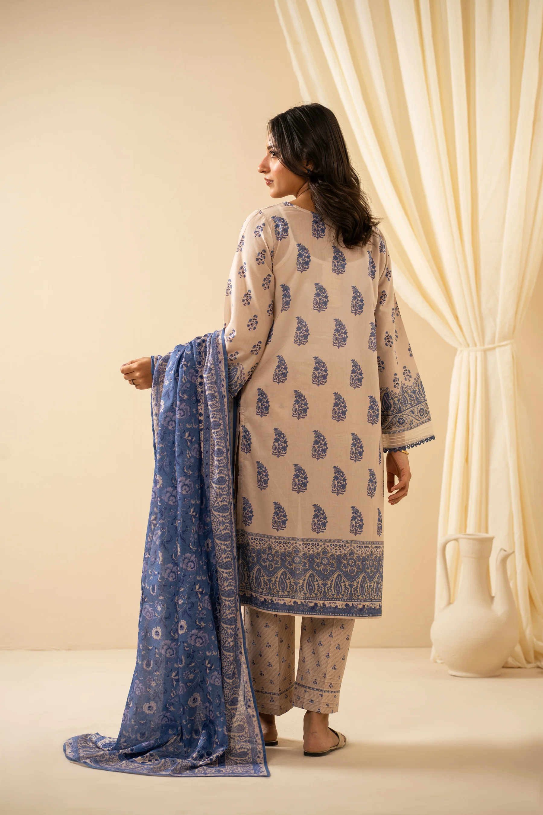 STITCHED DIGITAL PRINTED LAWN SUIT - Image 5