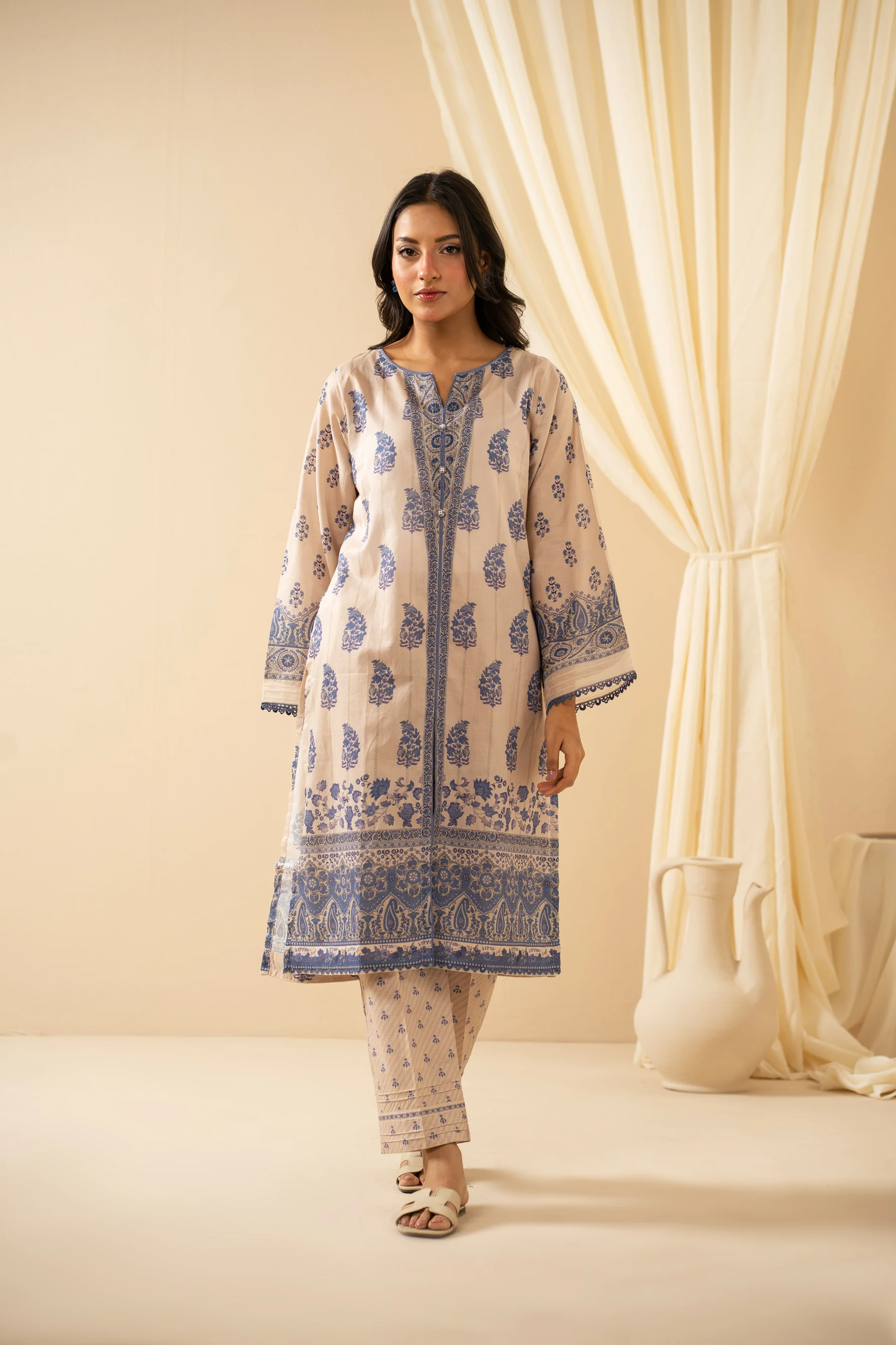 STITCHED DIGITAL PRINTED LAWN SUIT - Image 6