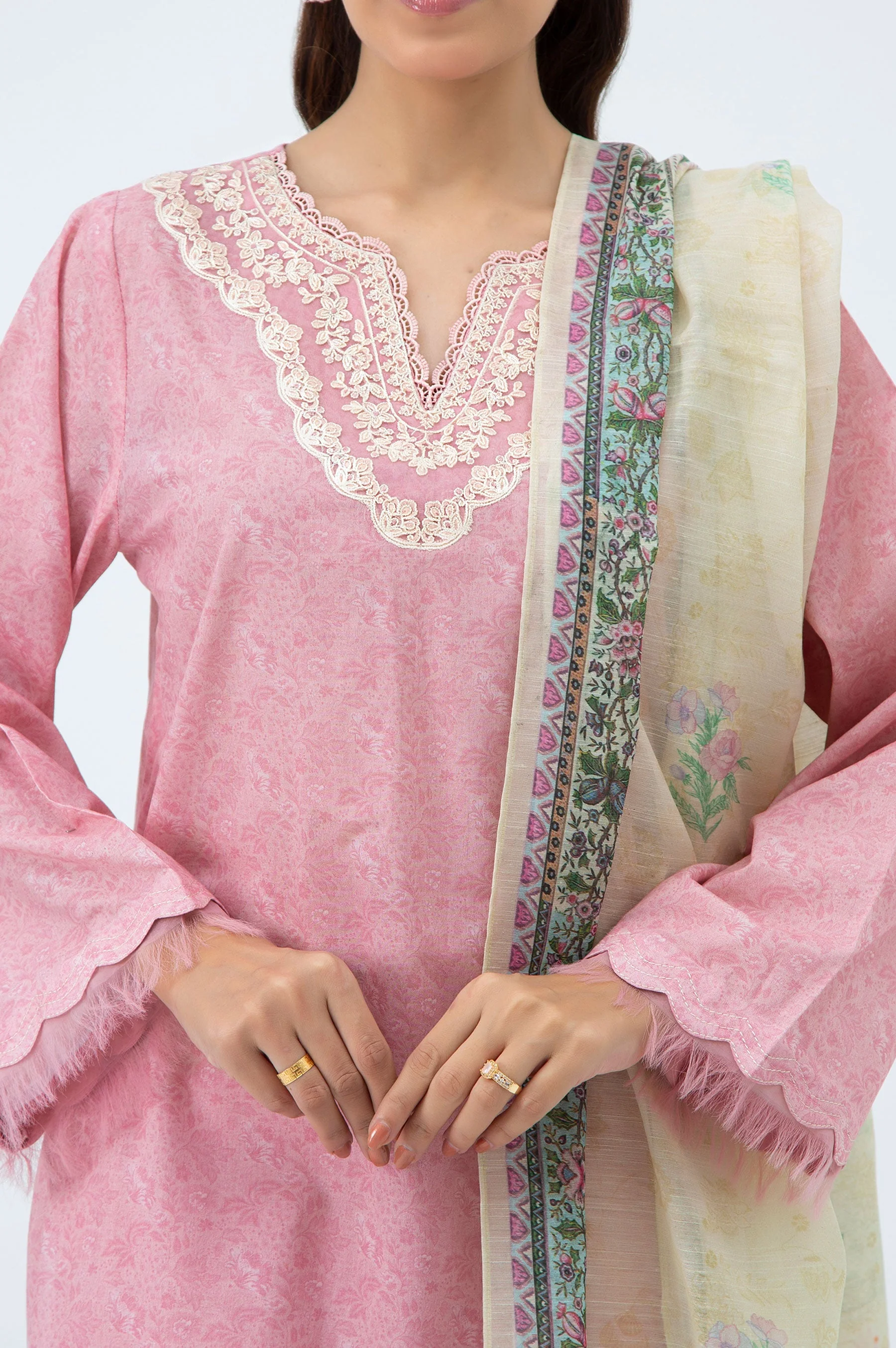 STITCHED EMBROIDERED LAWN SUIT (FACTORY E-OUTLET) - Image 2
