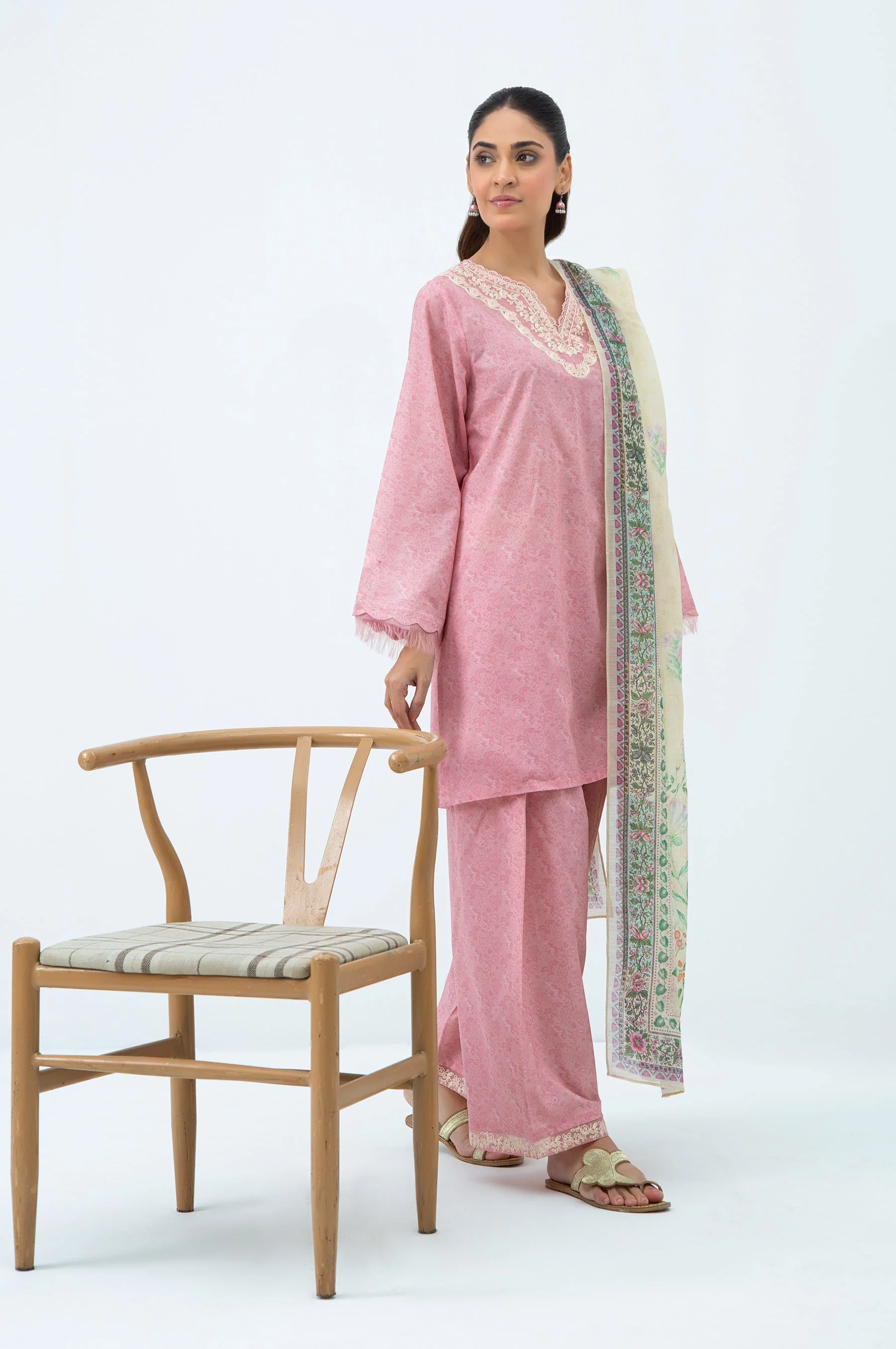 STITCHED EMBROIDERED LAWN SUIT (FACTORY E-OUTLET) - Image 6