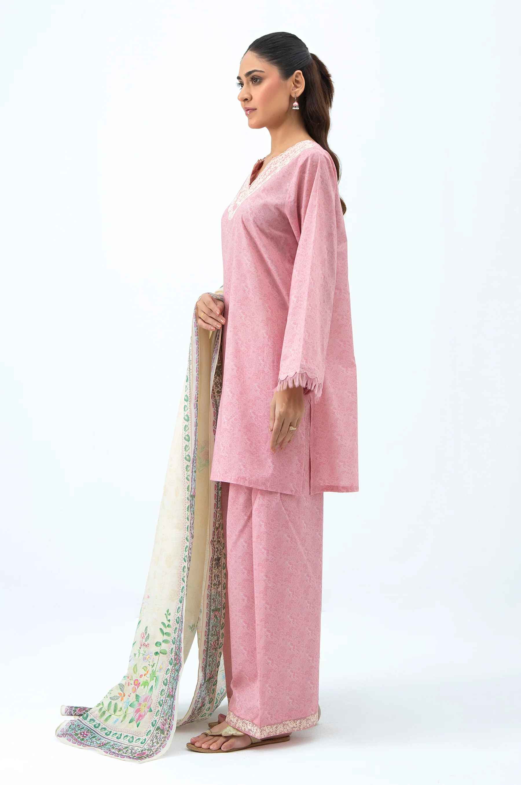 STITCHED EMBROIDERED LAWN SUIT - Image 4