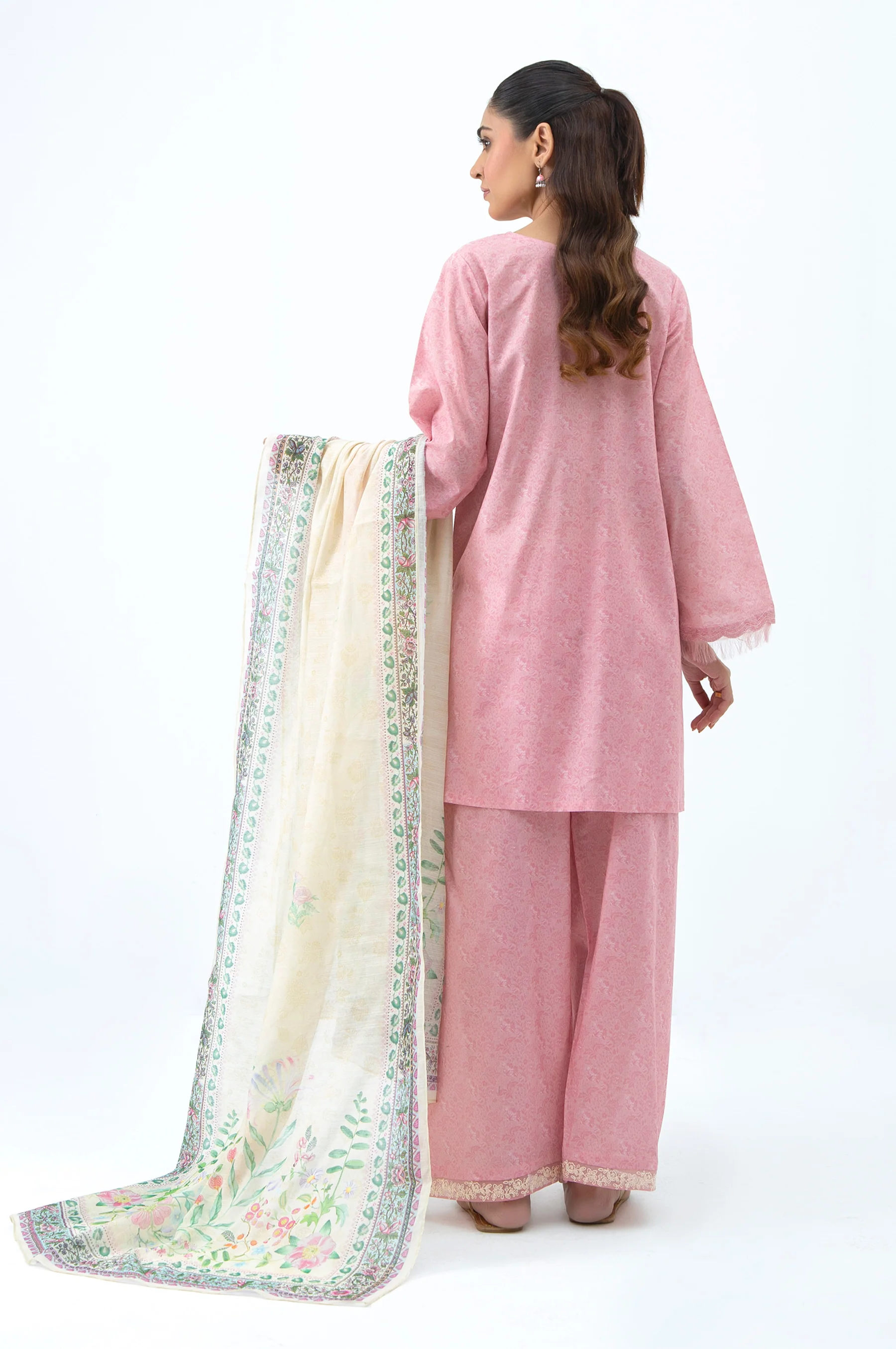 STITCHED EMBROIDERED LAWN SUIT - Image 5
