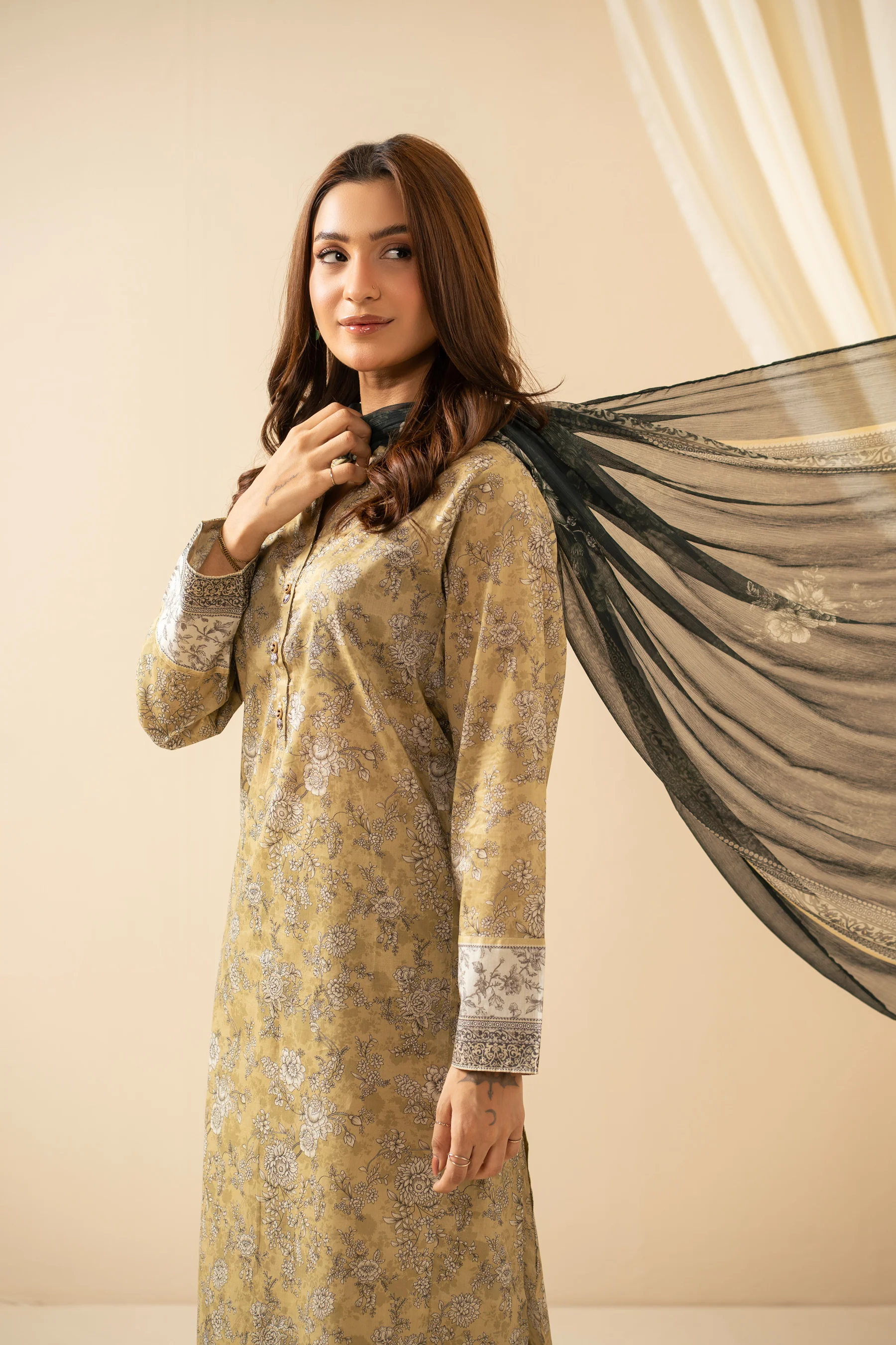STITCHED DIGITAL PRINTED LAWN SUIT - Image 4