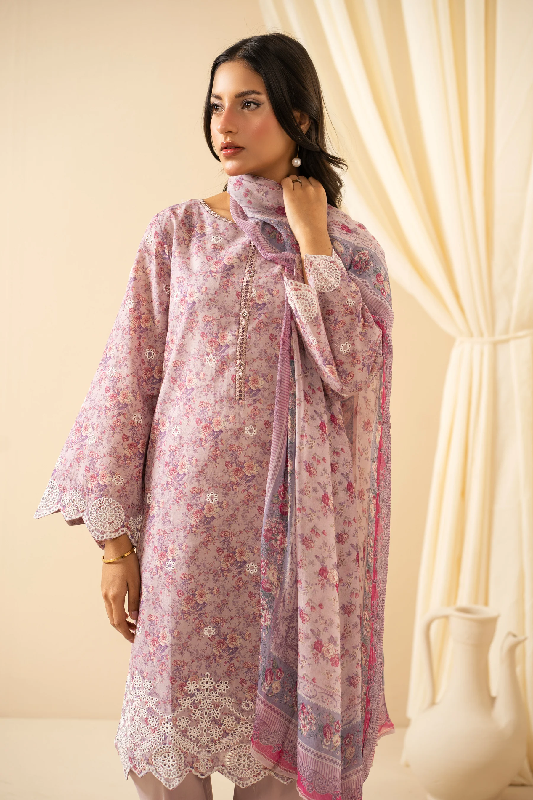 STITCHED 3 PIECE CHIKANKARI SUIT - Image 4