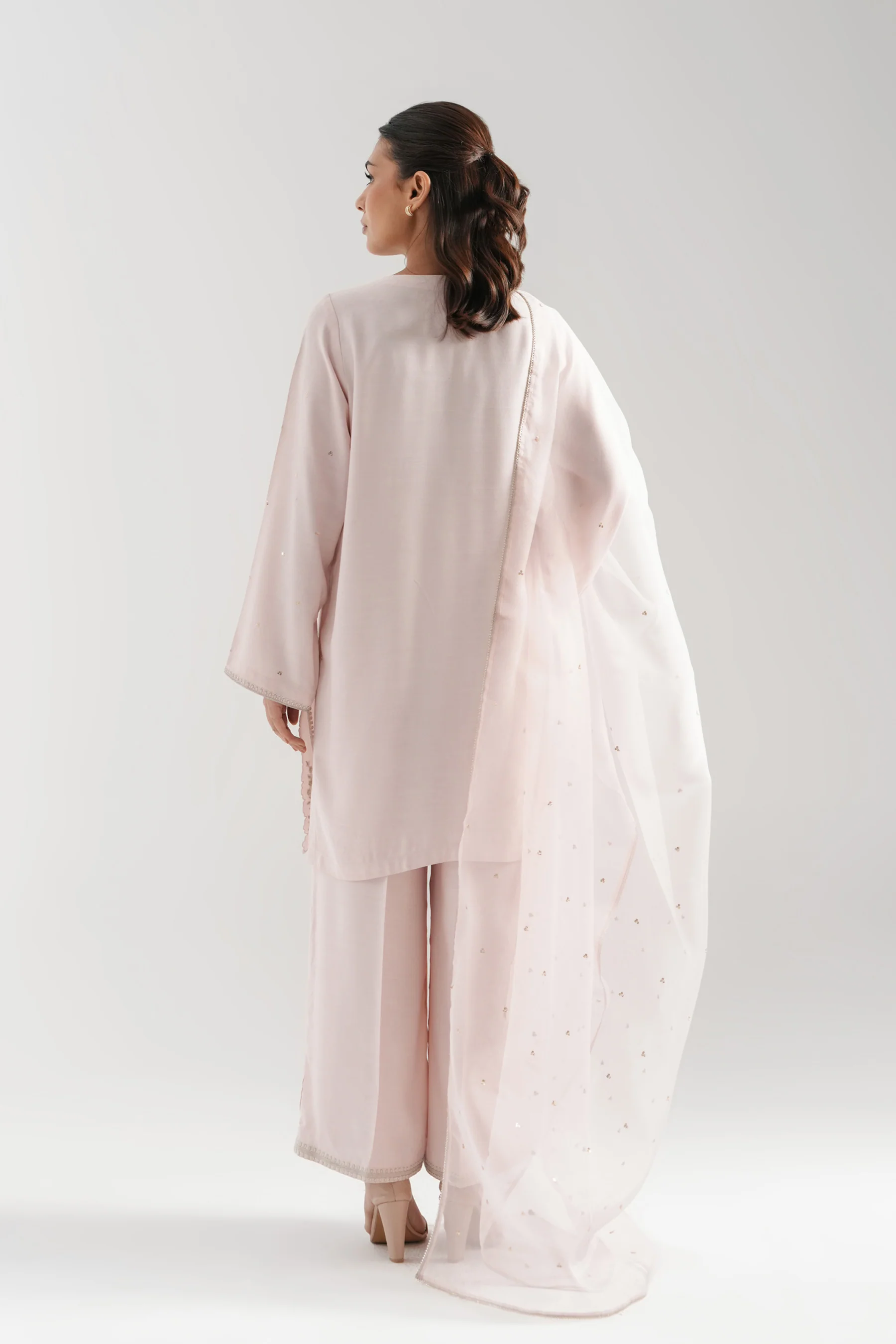EMBROIDERED COTTON SILK STITCHED 3 PIECE SUIT - Image 5