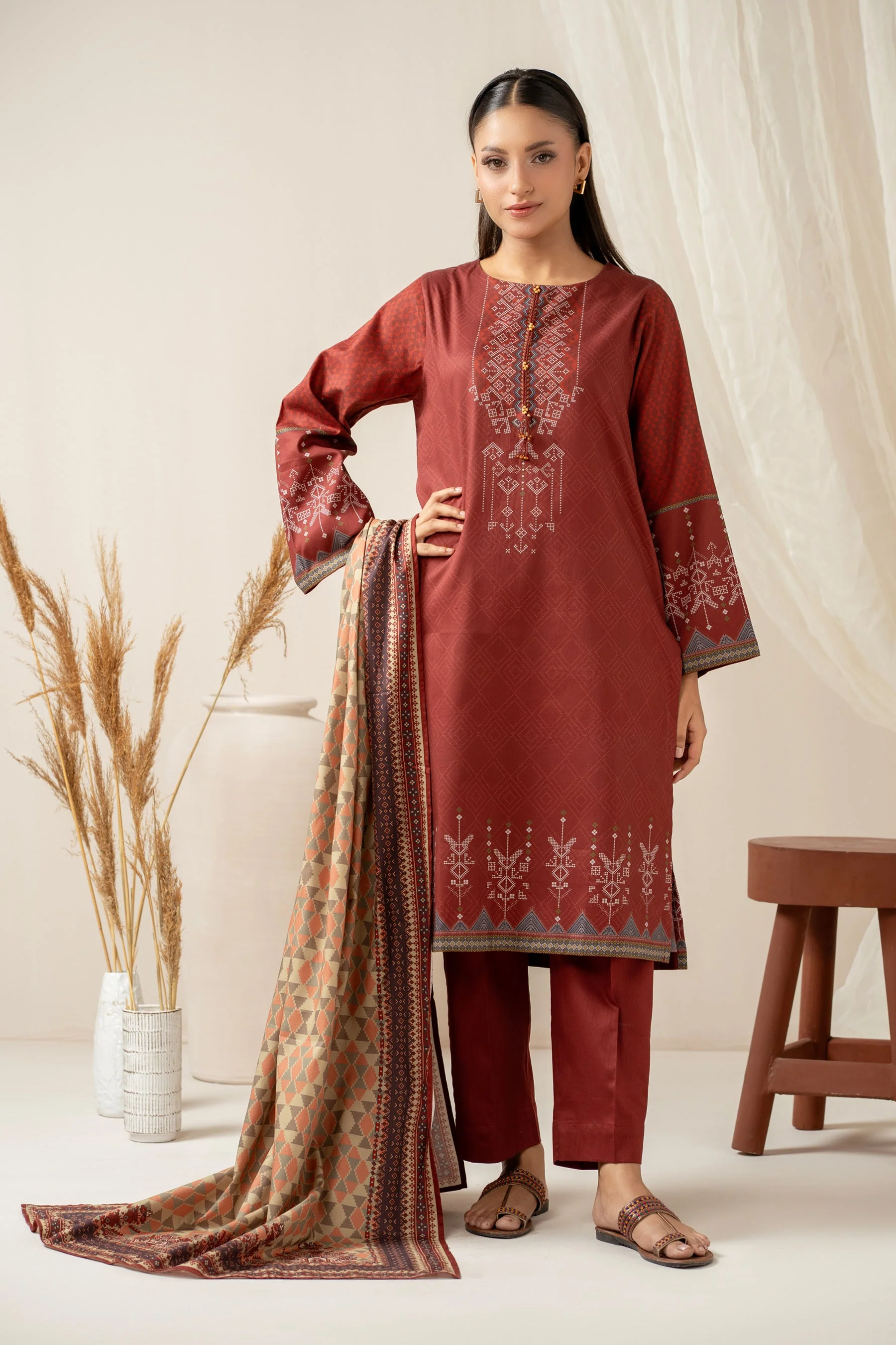 STITCHED PRINTED SUIT (FACTORY E-OUTLET)