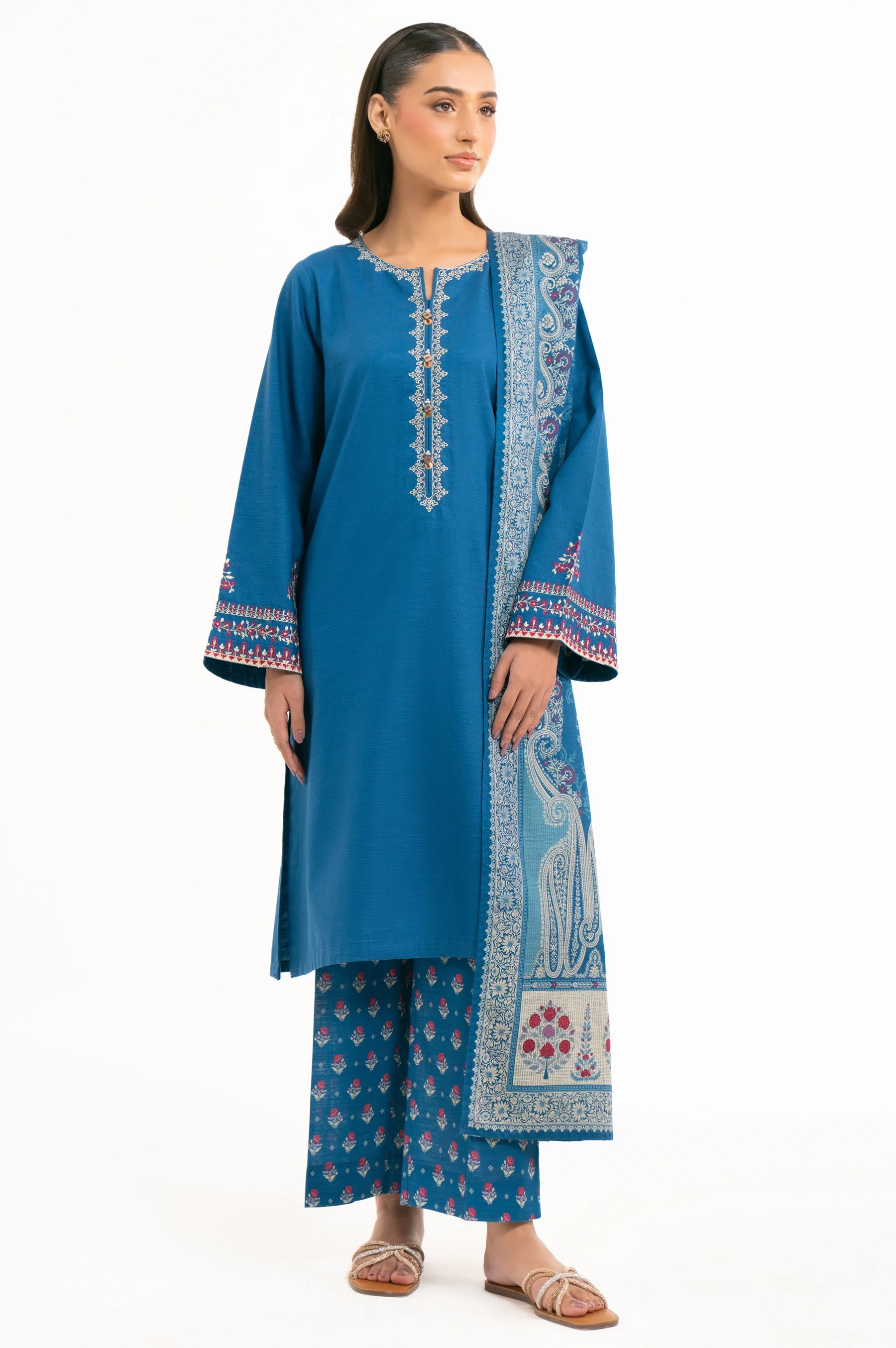 STITCHED EMBROIDERED SUIT (FACTORY E-OUTLET) - Image 3