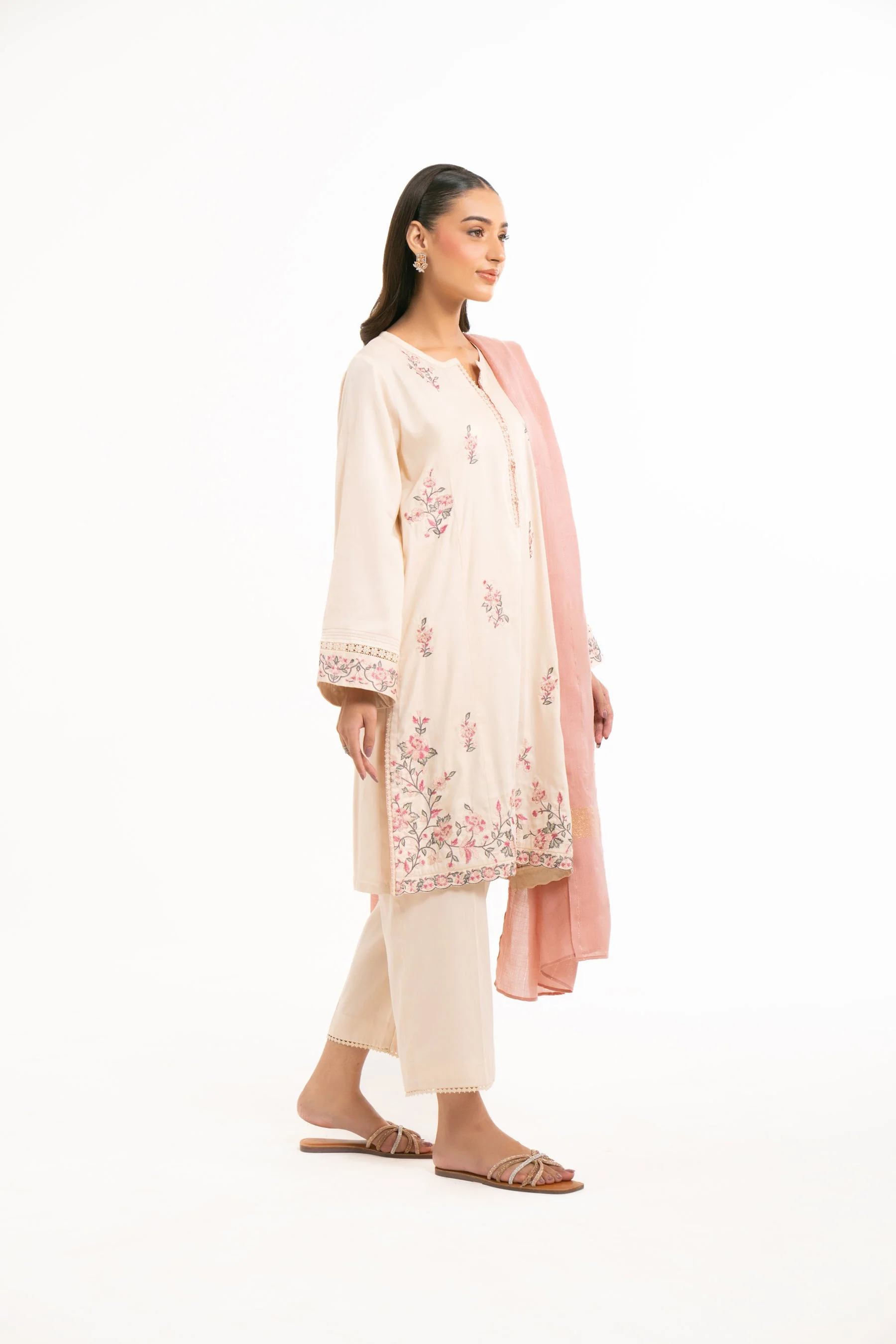 STITCHED DYED EMBROIDERED SUIT (FACTORY E-OUTLET) - Image 5