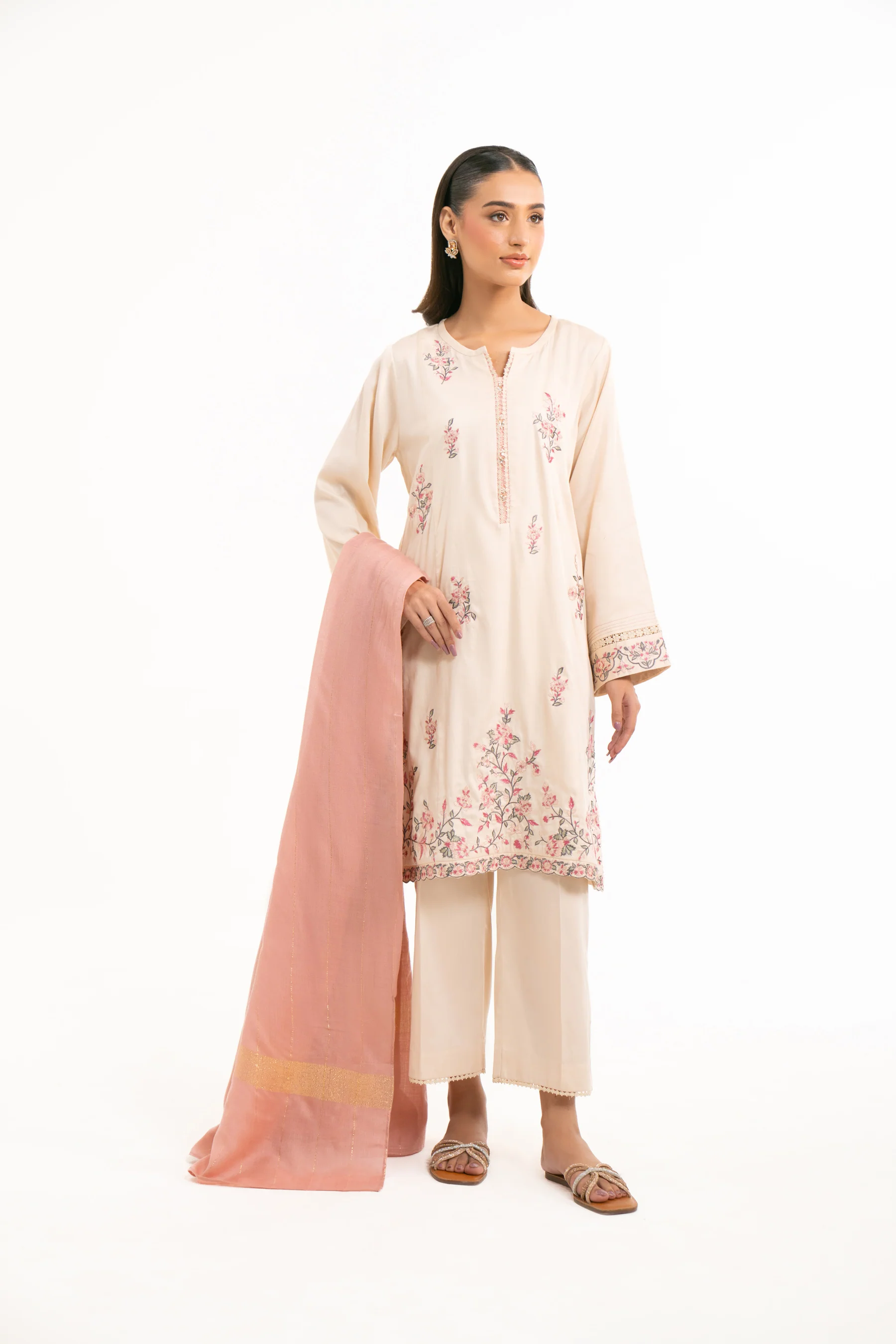 STITCHED DYED EMBROIDERED SUIT - Image 4