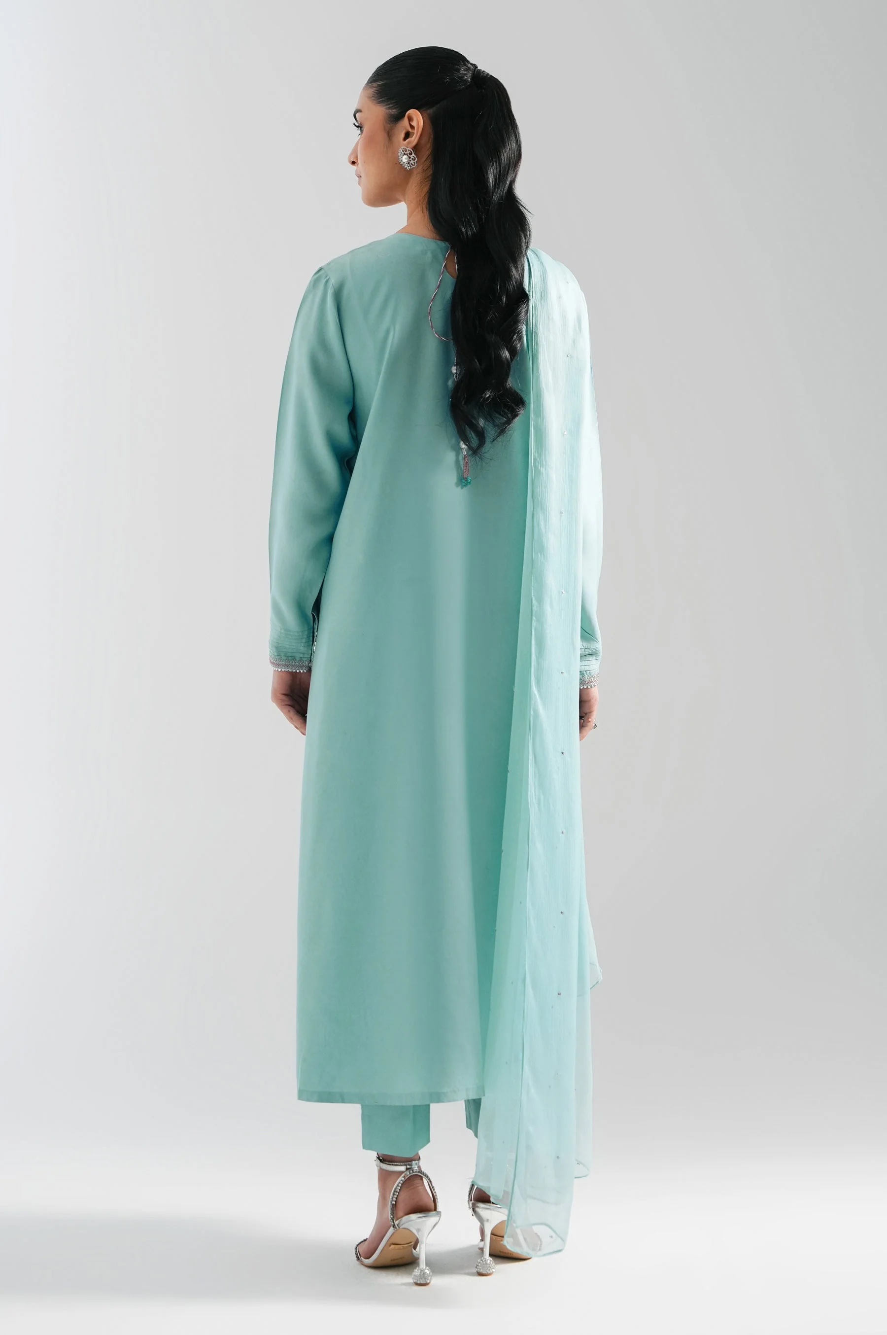 STITCHED EMBROIDERED OAK SILK SUIT (FACTORY E-OUTLET) - Image 3