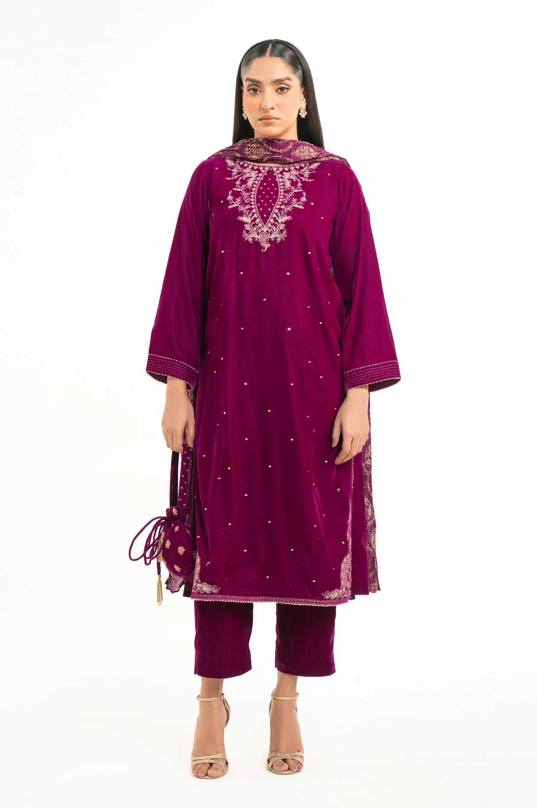 EMBROIDERED VELVET SUIT (FACTORY E-OUTLET) - Image 3