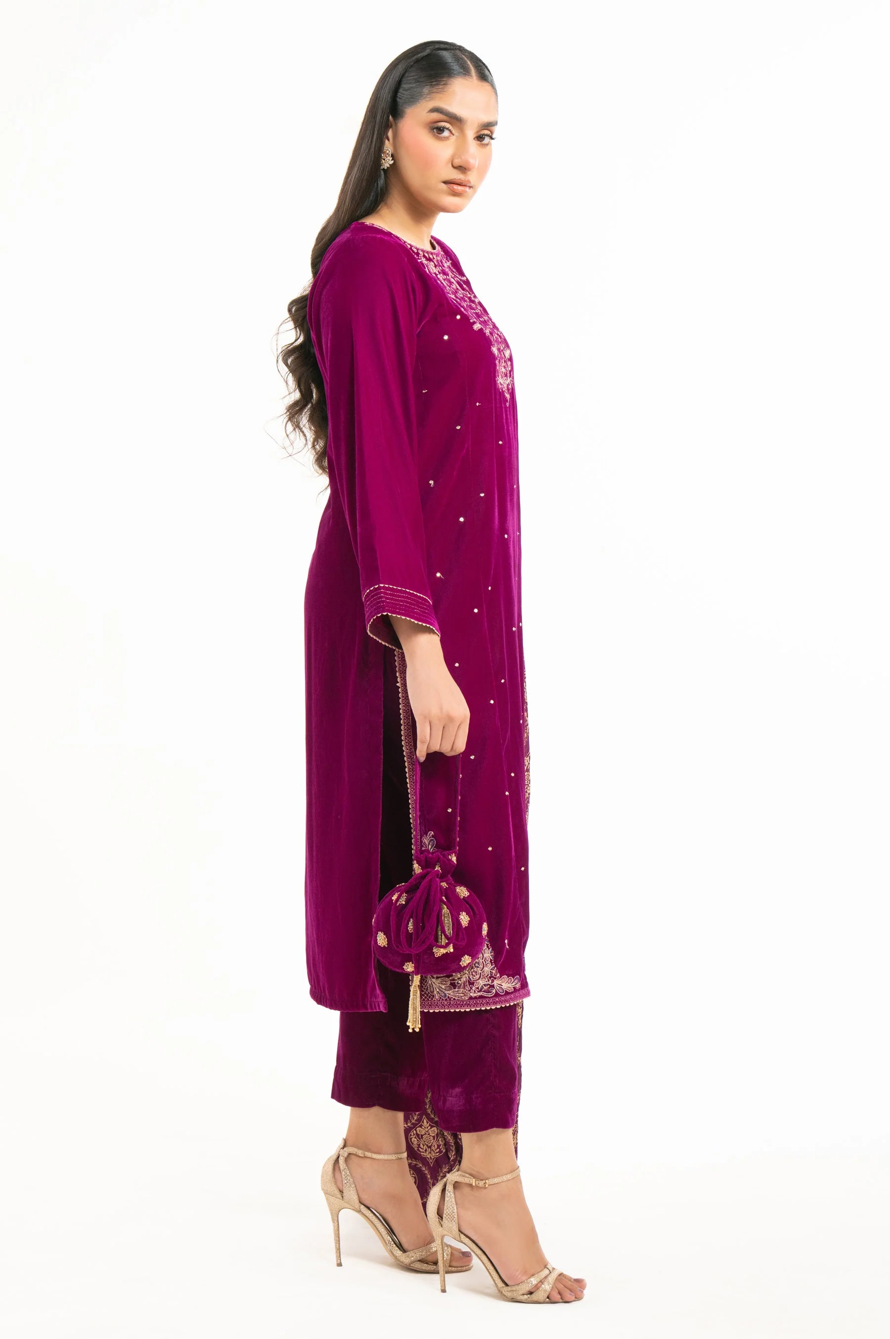 EMBROIDERED VELVET SUIT (FACTORY E-OUTLET) - Image 4