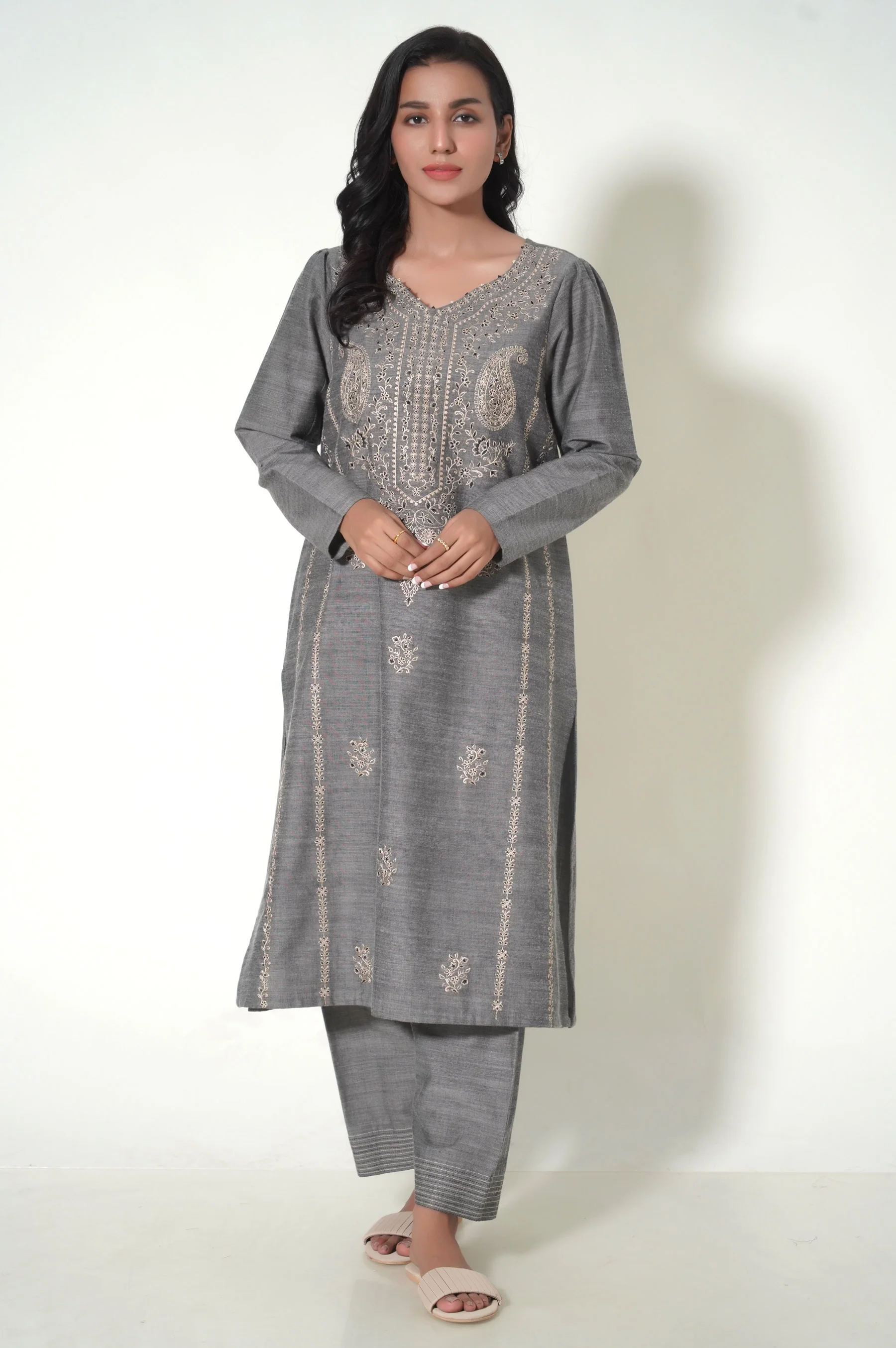 Stitched 3 Piece Textured Slub Suit - Image 5