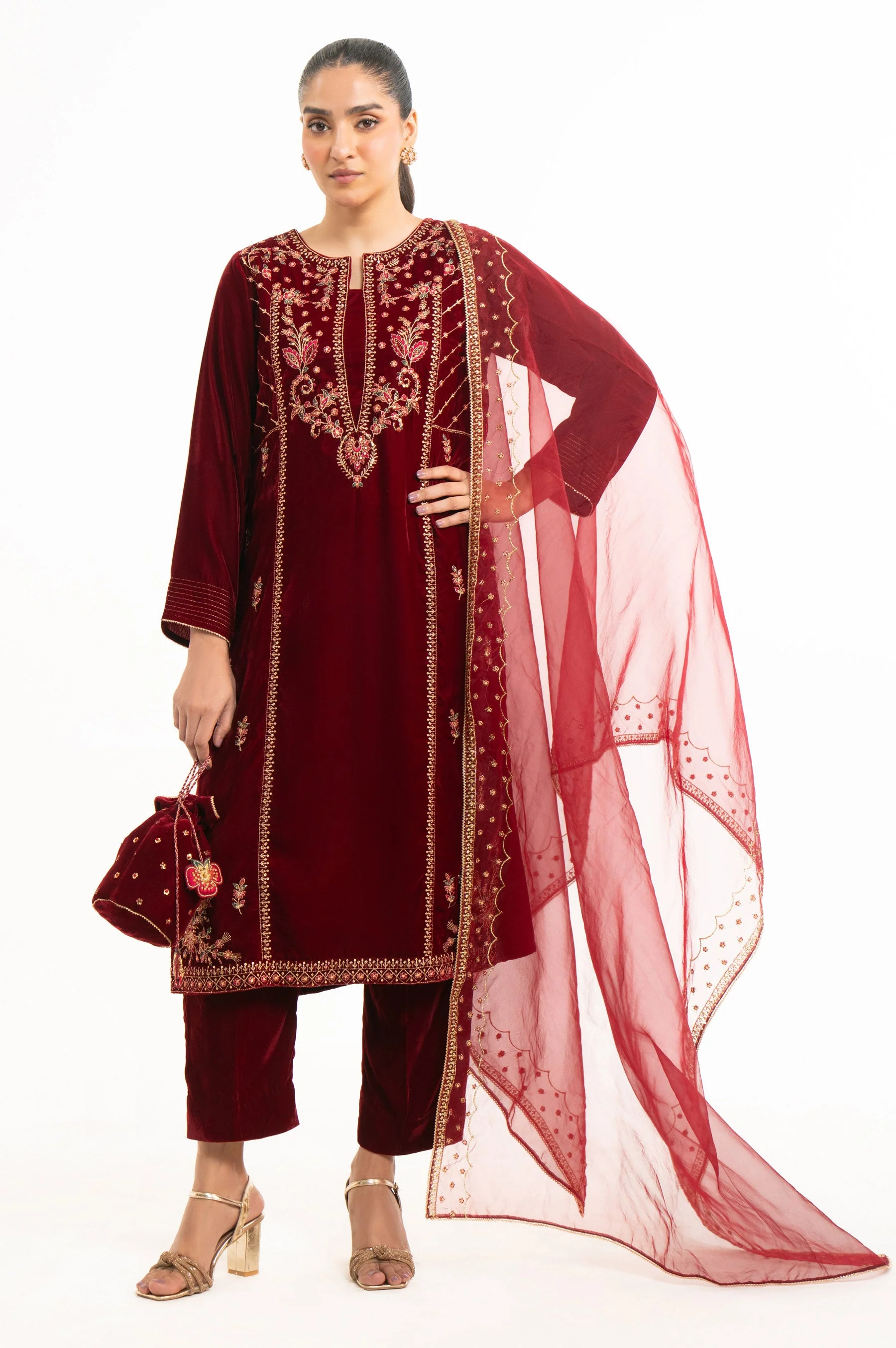 EMBROIDERED VELVET SUIT (FACTORY E-OUTLET) - Image 3
