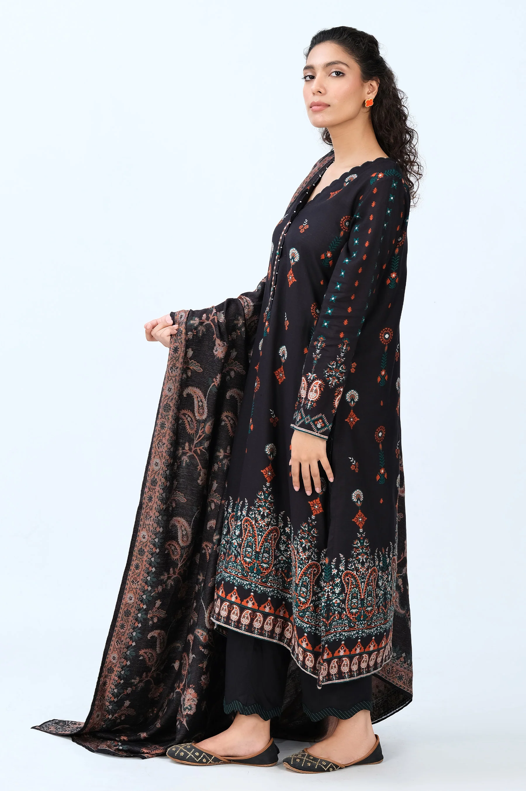 Stitched 3 Piece Yarn Dyed Jacquard Suit - Image 3