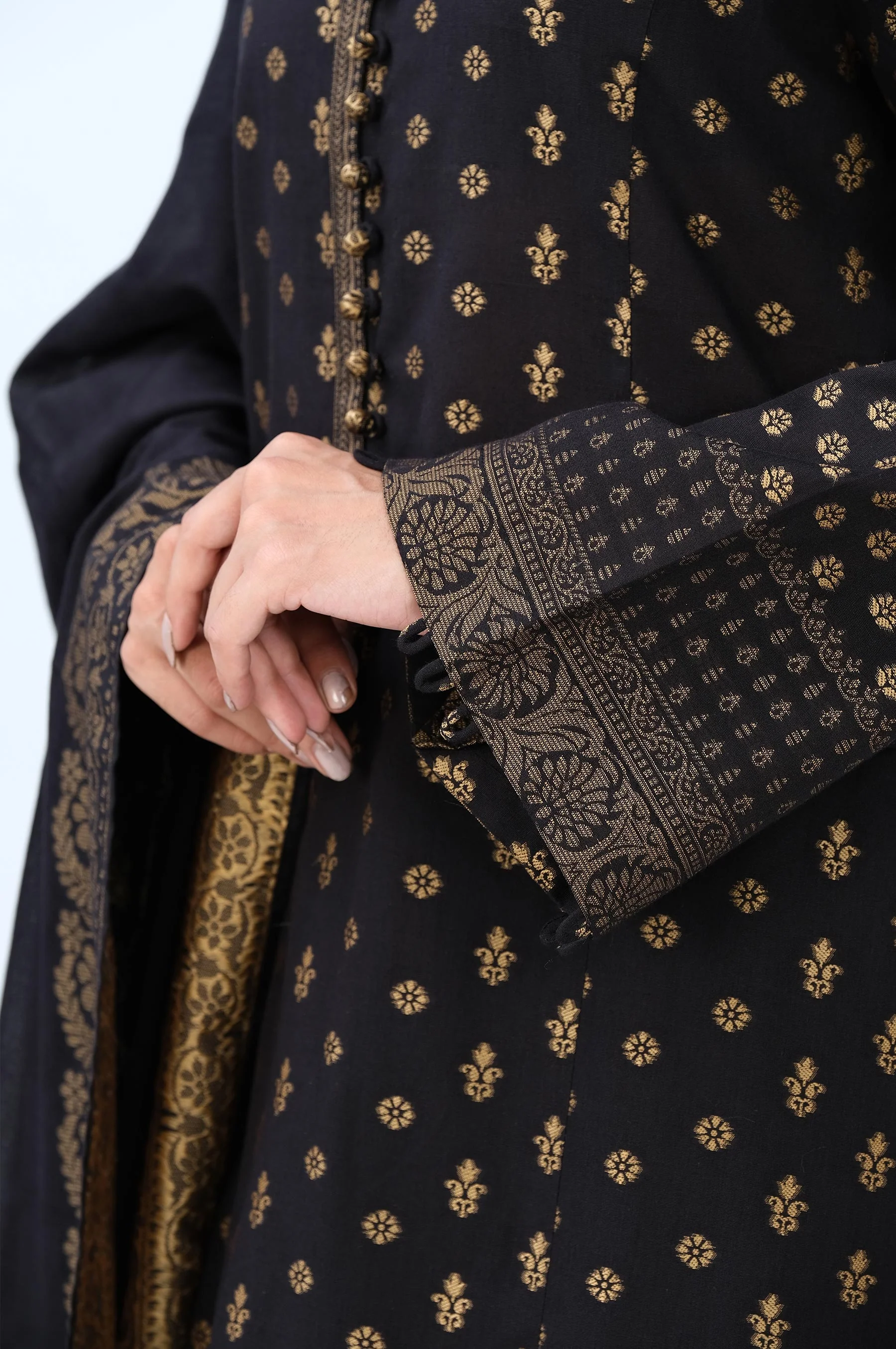 Stitched 3 Piece Yarn Dyed Jacquard Suit - Image 4