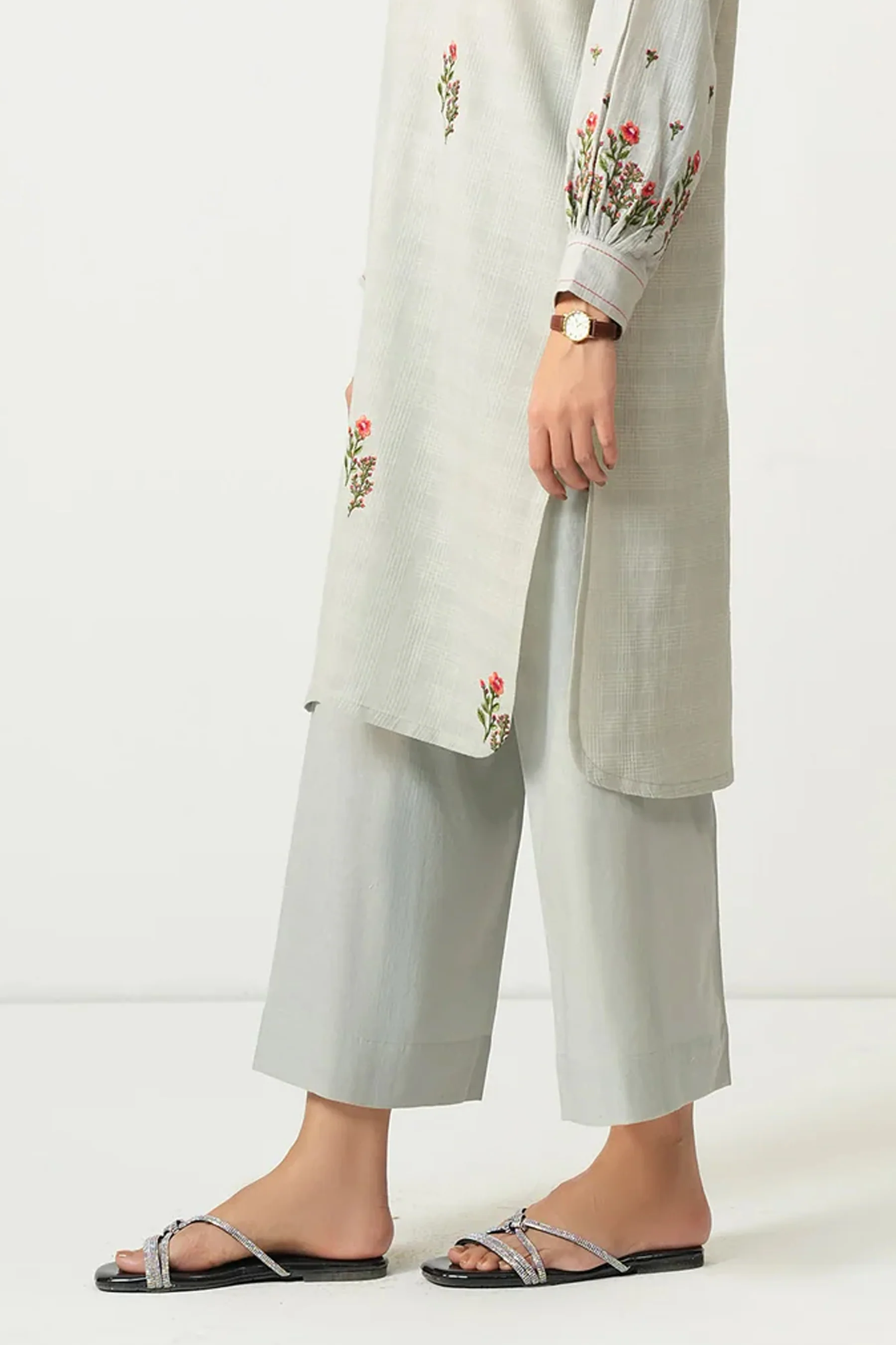 STITCHED DYED CAMBRIC CULOTTES (FACTORY E-OUTLET) - Image 3