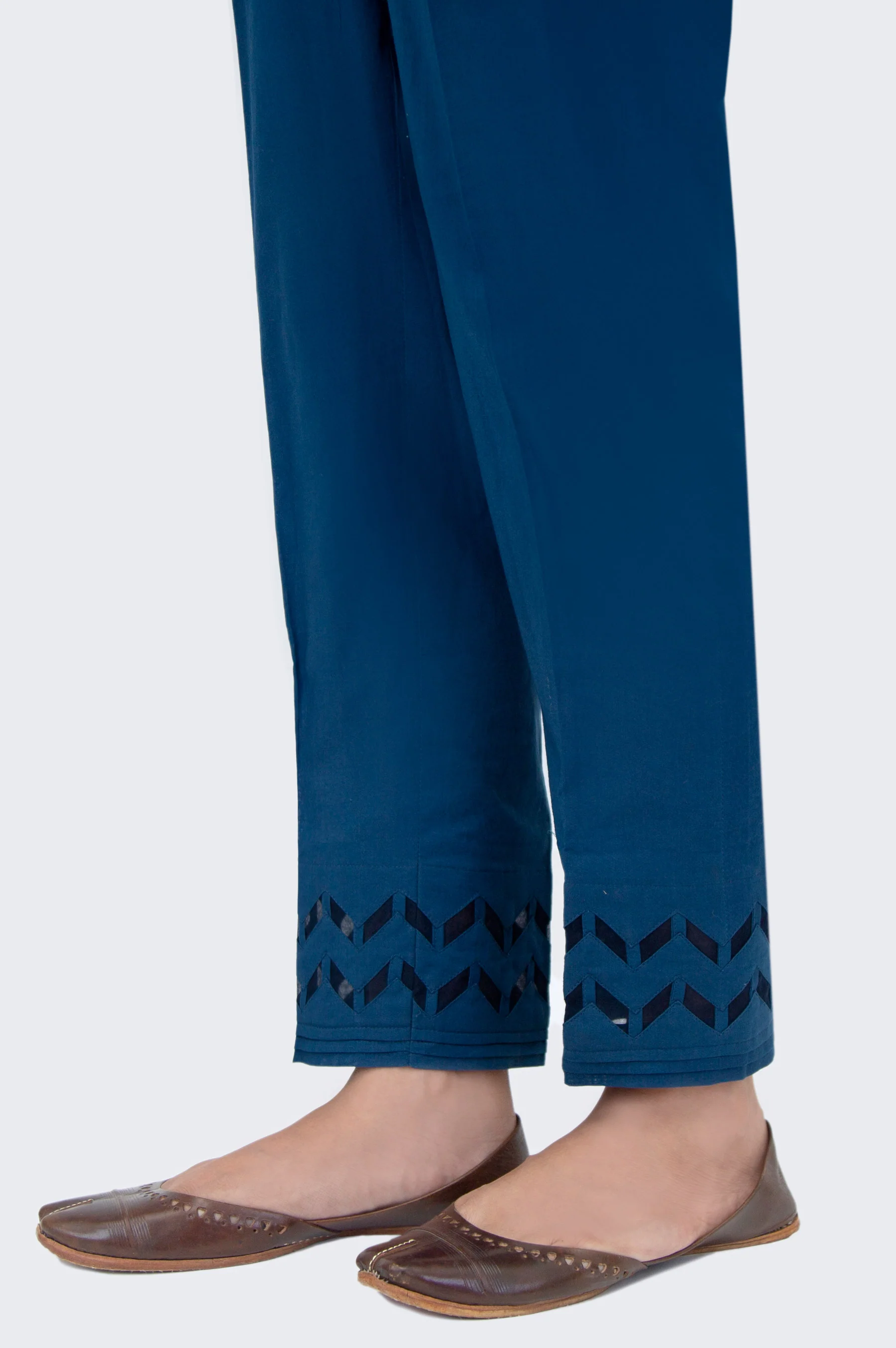 Stylised Cambric Cigarette Pants - Blue - Image 2