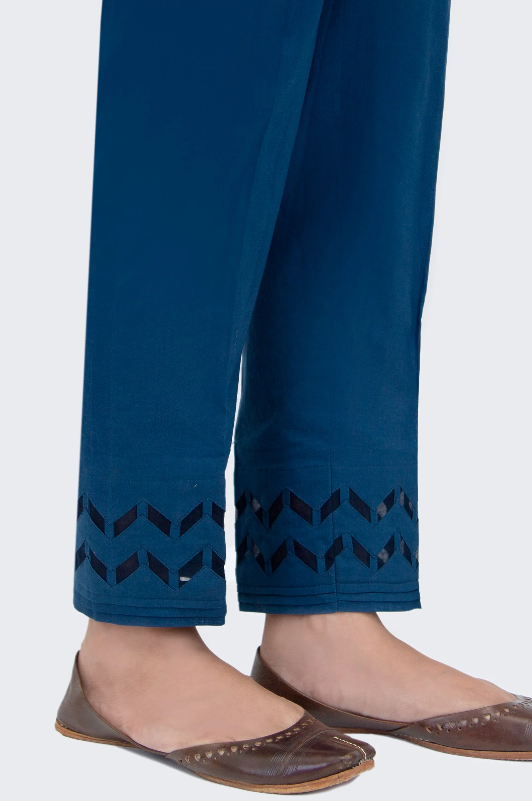 Stylised Cambric Cigarette Pants - Blue - Image 3