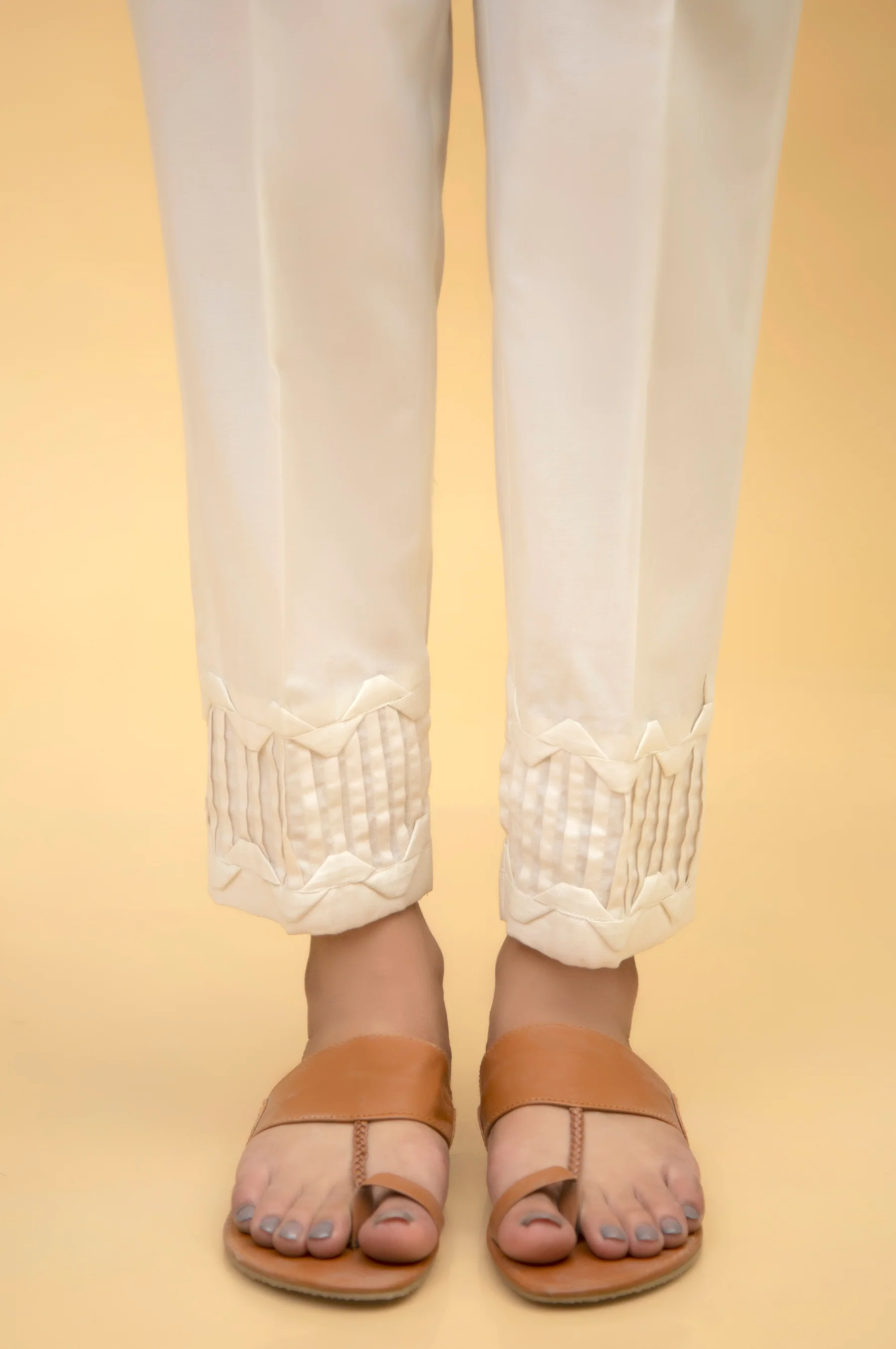Stylized Cambric Cigarette Pants - Offwhite - Image 3