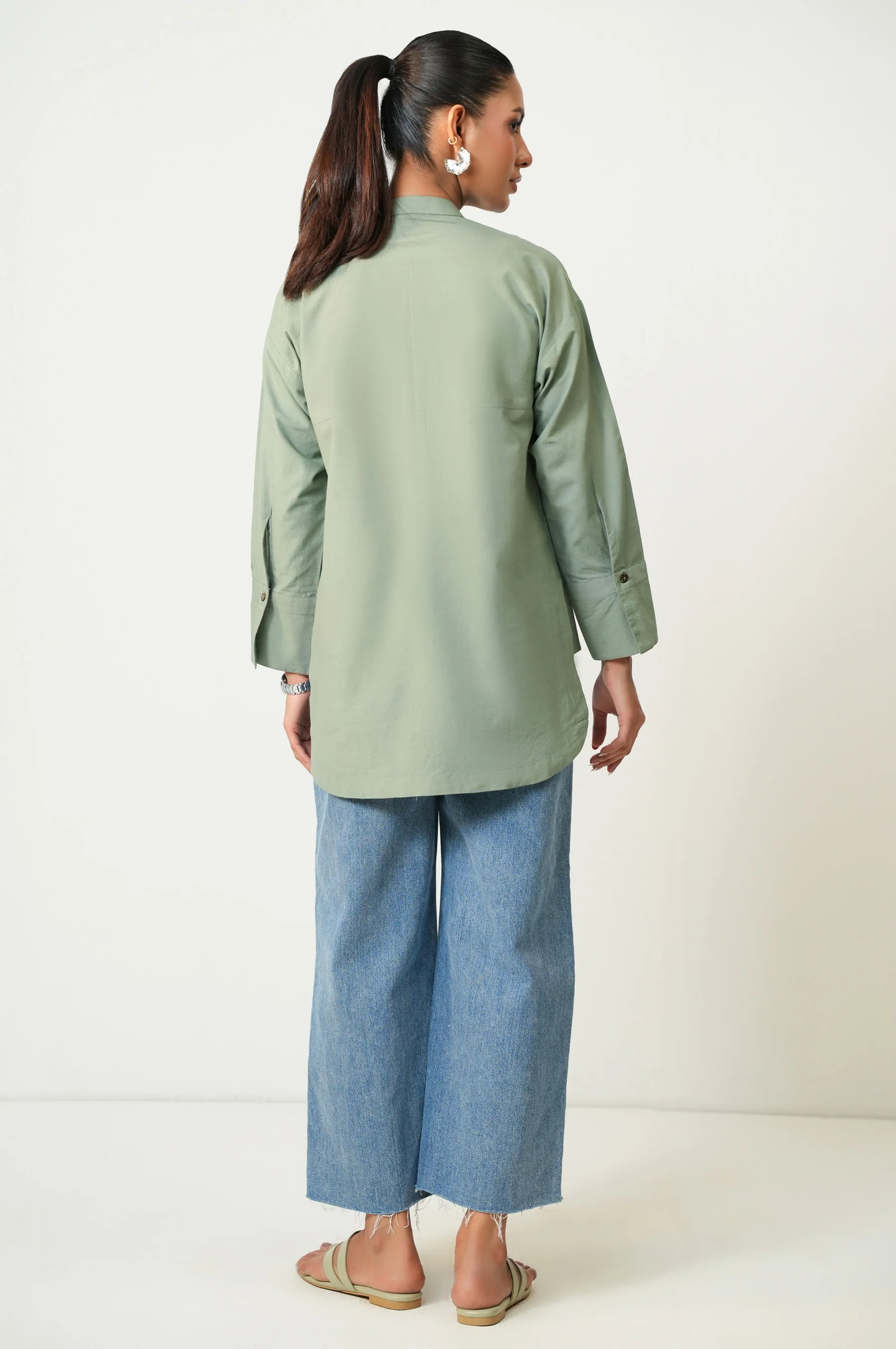 Stitched 1 Piece Stylized Dobby Solid Top - Image 4