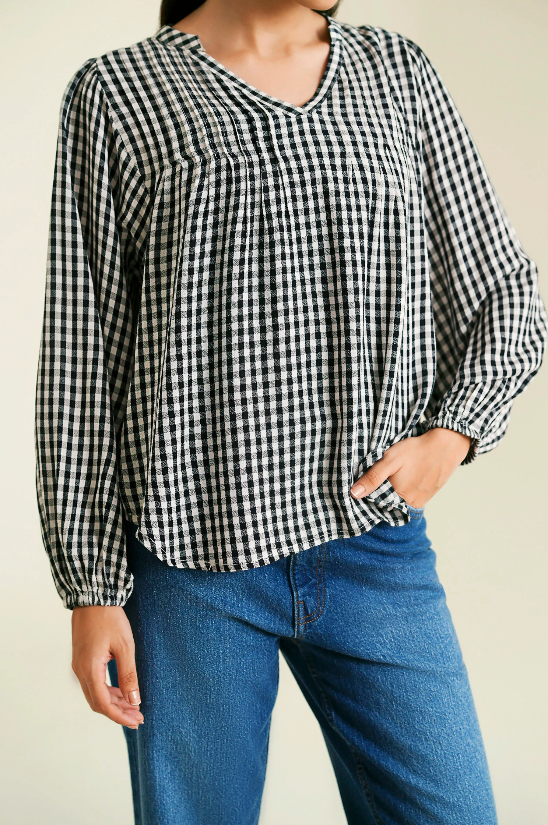 Stitched 1 Piece Stylized Yarn Dyed Ethnic Top - Image 2