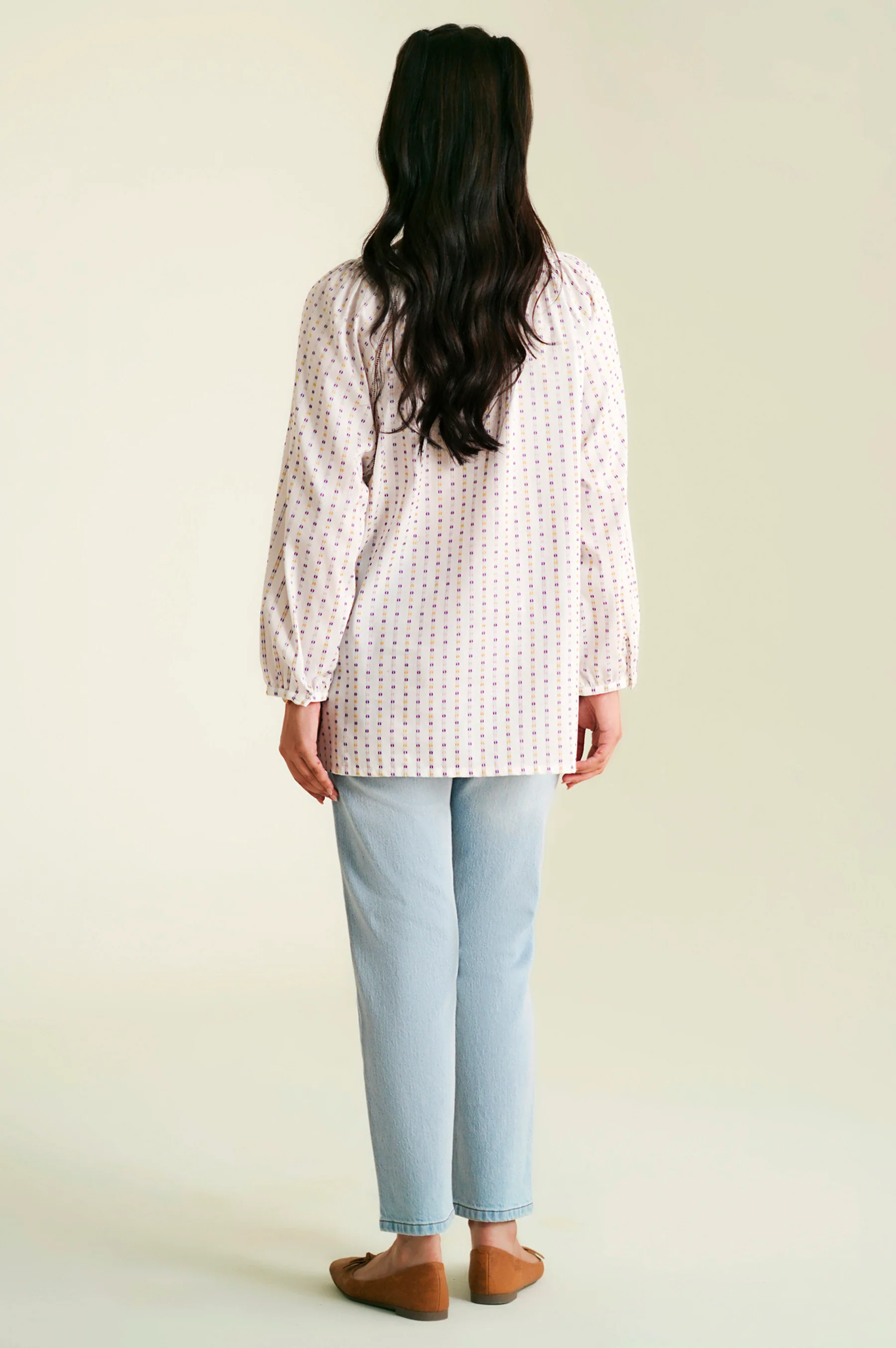 Stitched 1 Piece Stylized Yarn Dyed Ethnic Top - Image 4