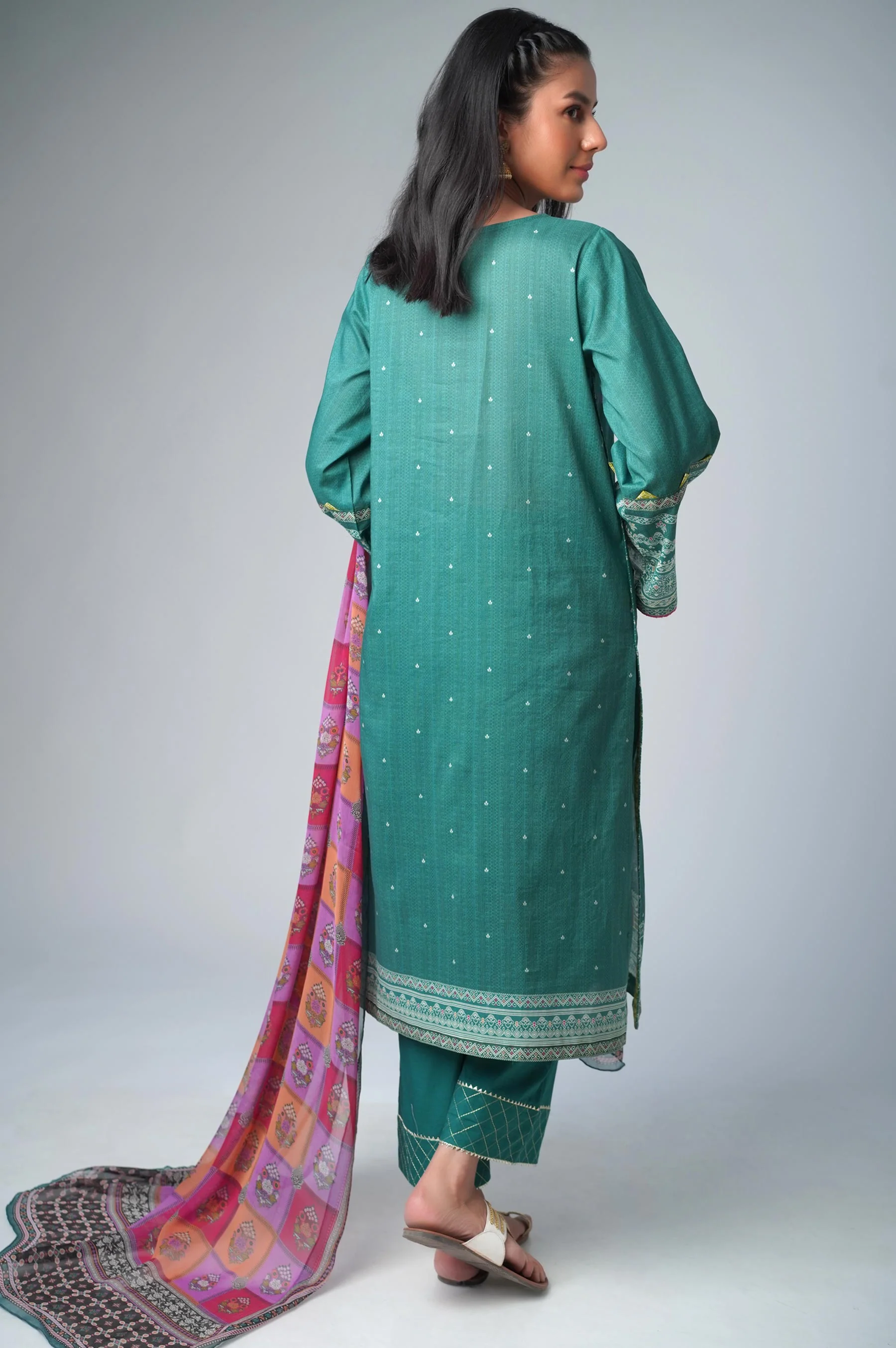 Unstitched 3 Piece Printed Lawn - Image 2