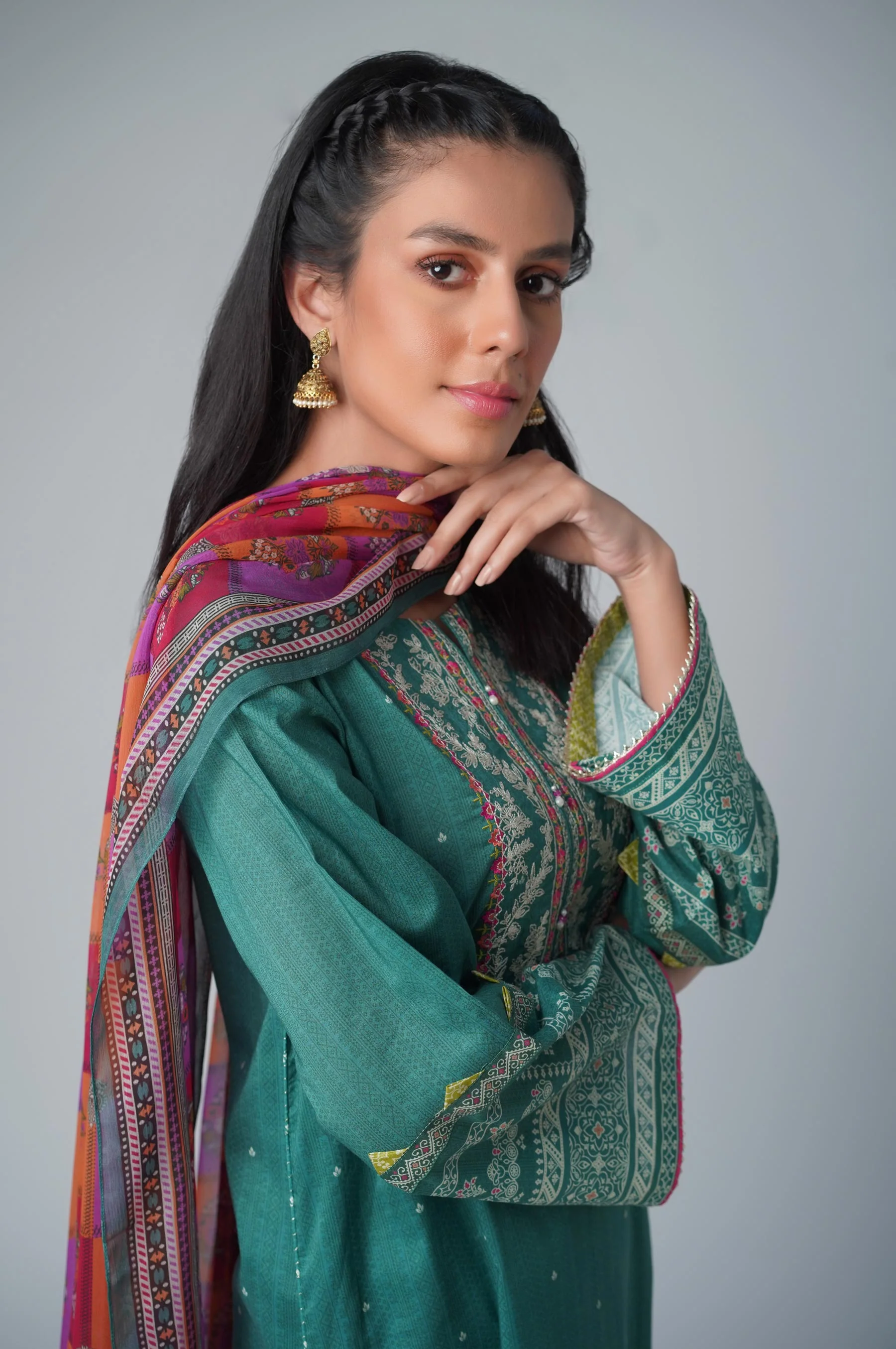Unstitched 3 Piece Printed Lawn - Image 4