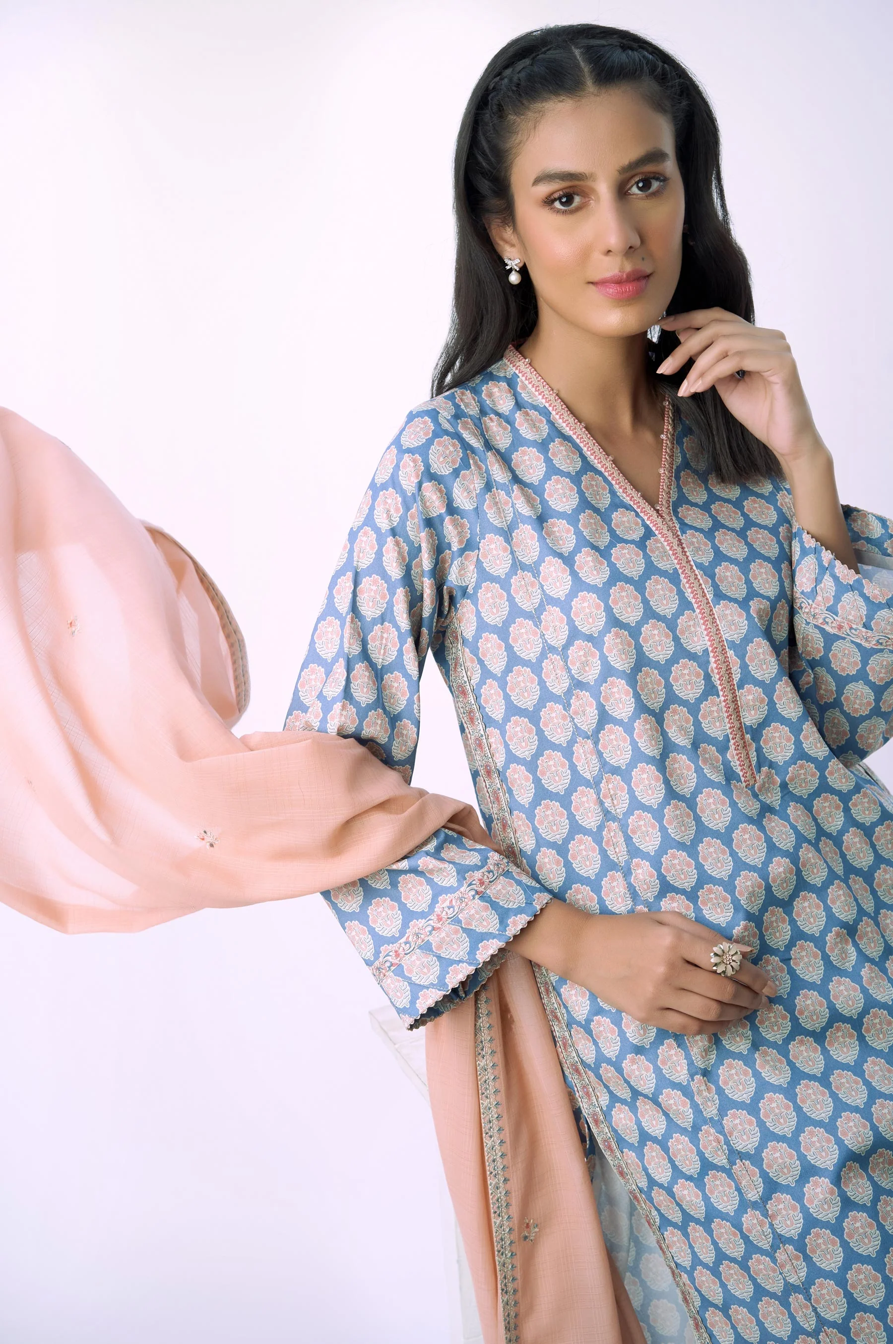 Unstitched 3 Piece Printed Lawn - Image 3