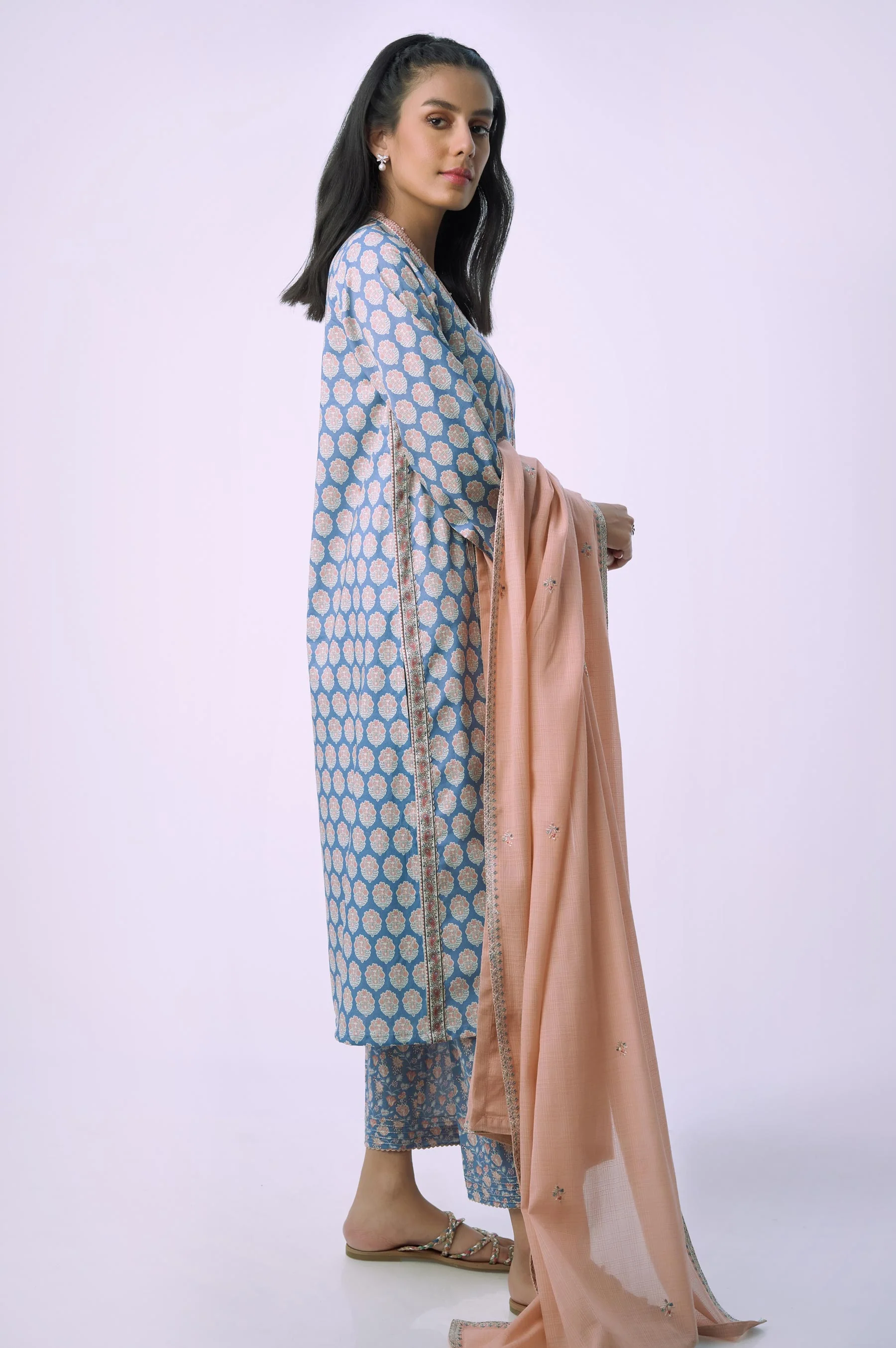 Unstitched 3 Piece Printed Lawn - Image 4