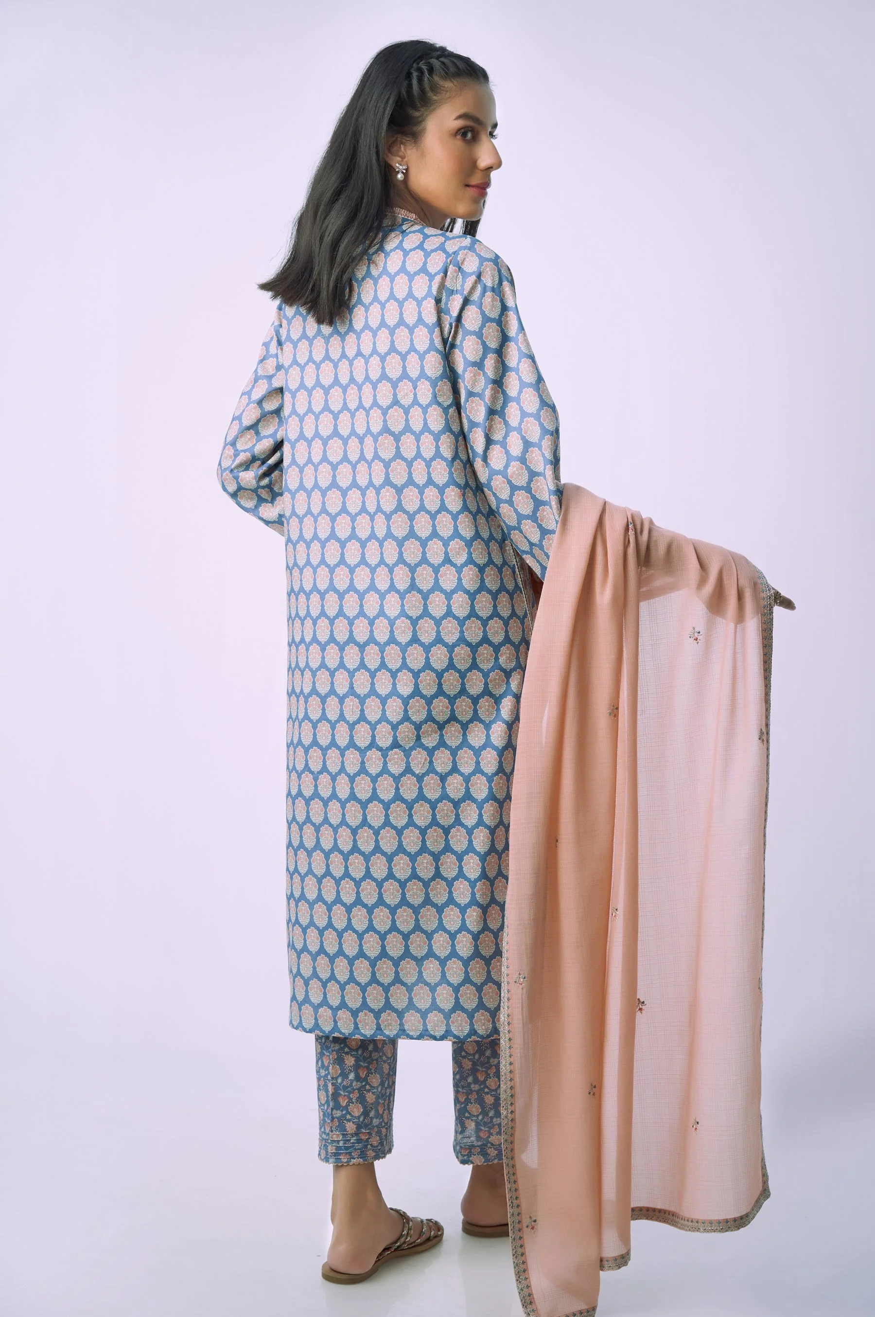 Unstitched 3 Piece Printed Lawn - Image 5