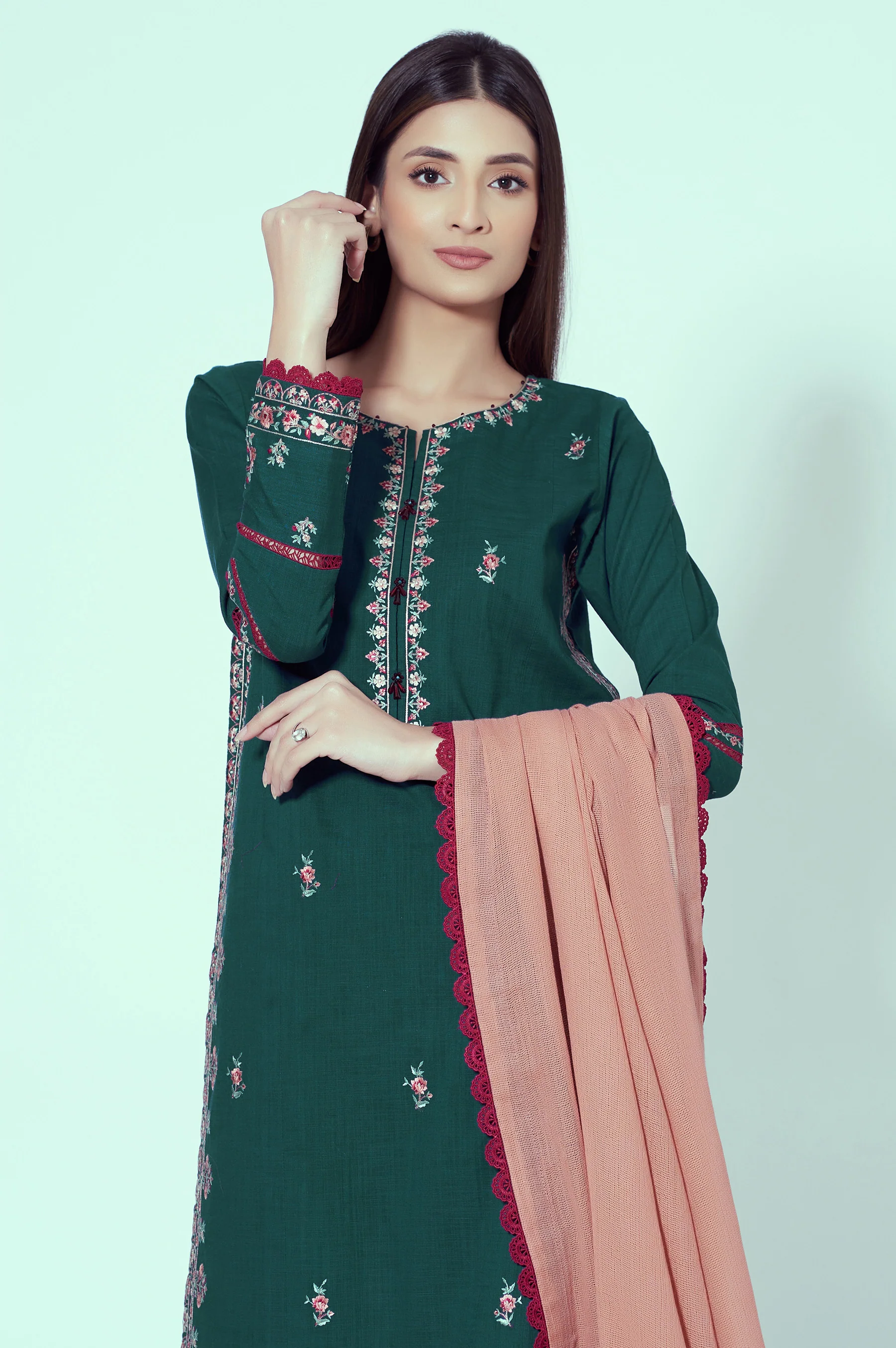Unstitched 3 Piece Textured Slub Suit - Image 4