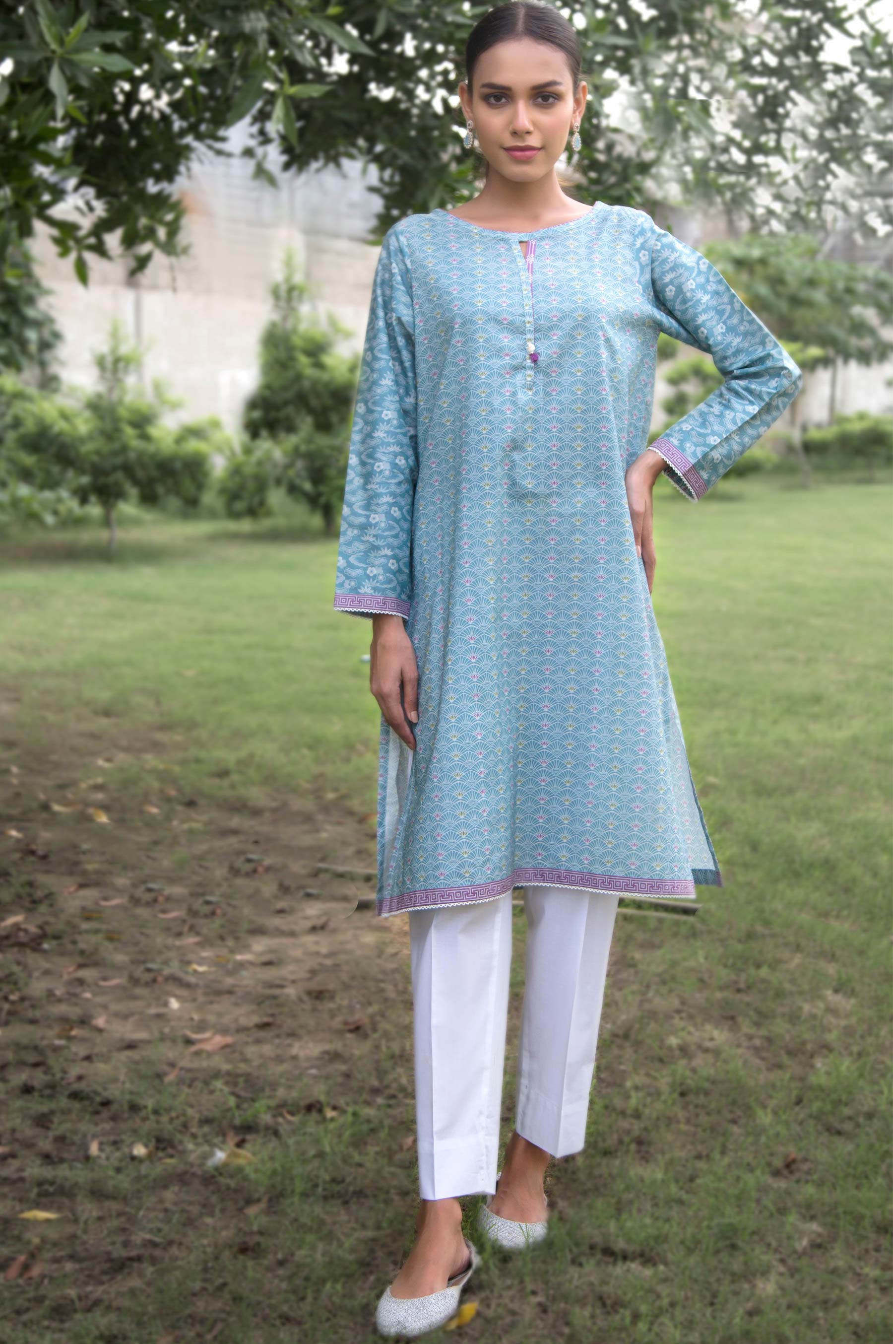 Unstitched 1 Piece Digital Printed Cambric Shirt