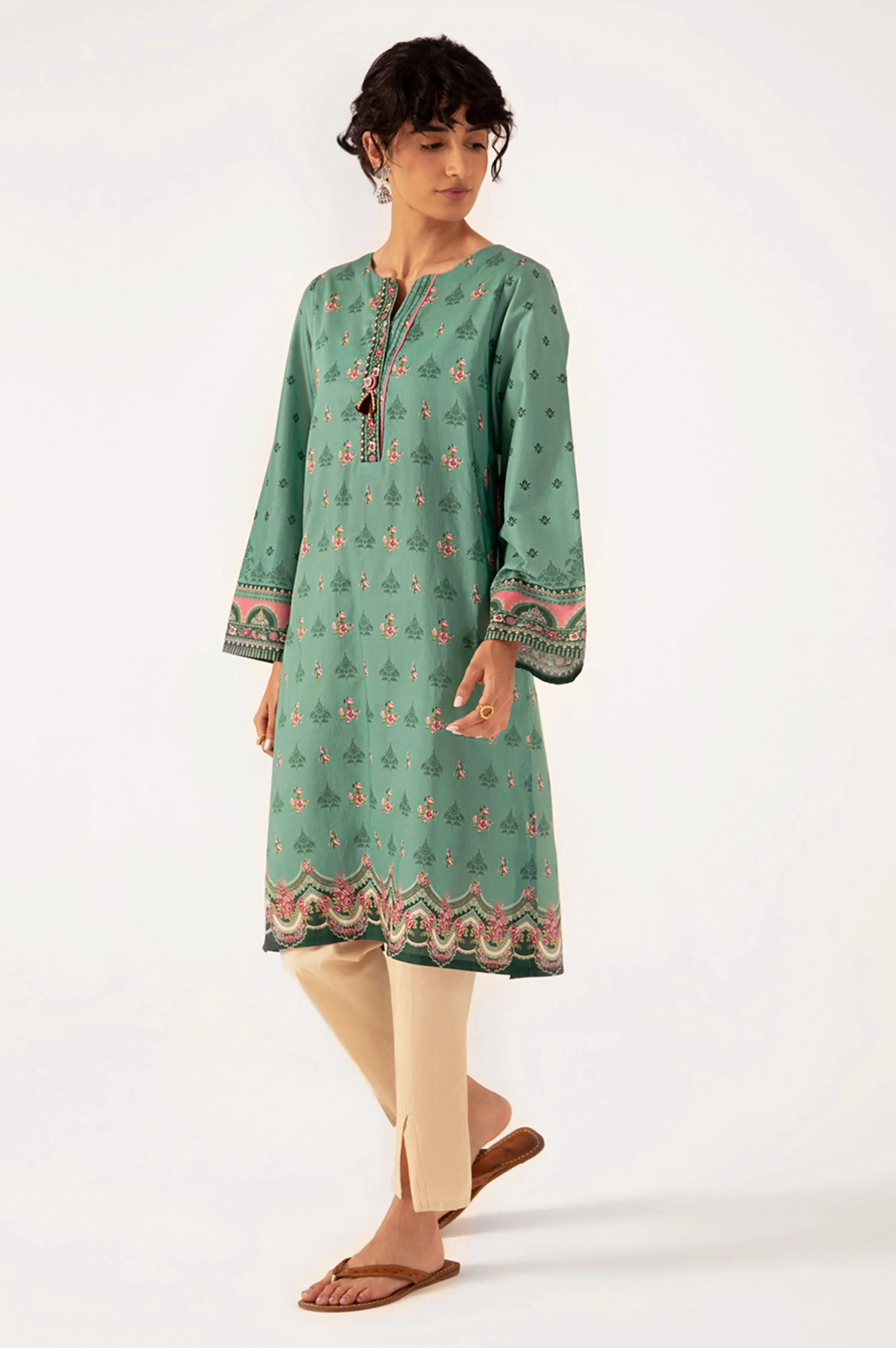 Unstitched 1 Piece Digital Printed Lawn Shirt