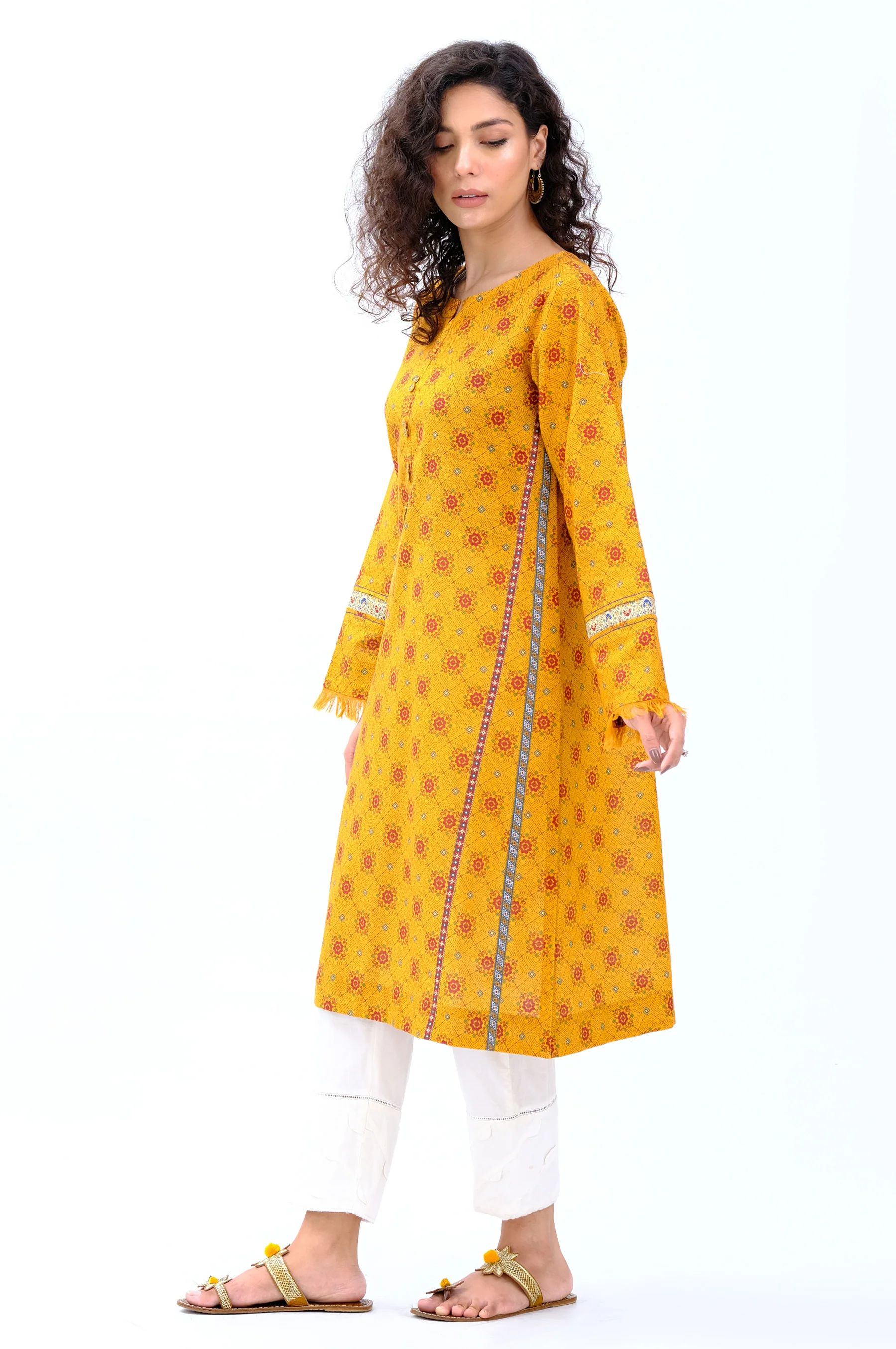 Unstitched 1 Piece Printed Cottel Shirt - Image 3