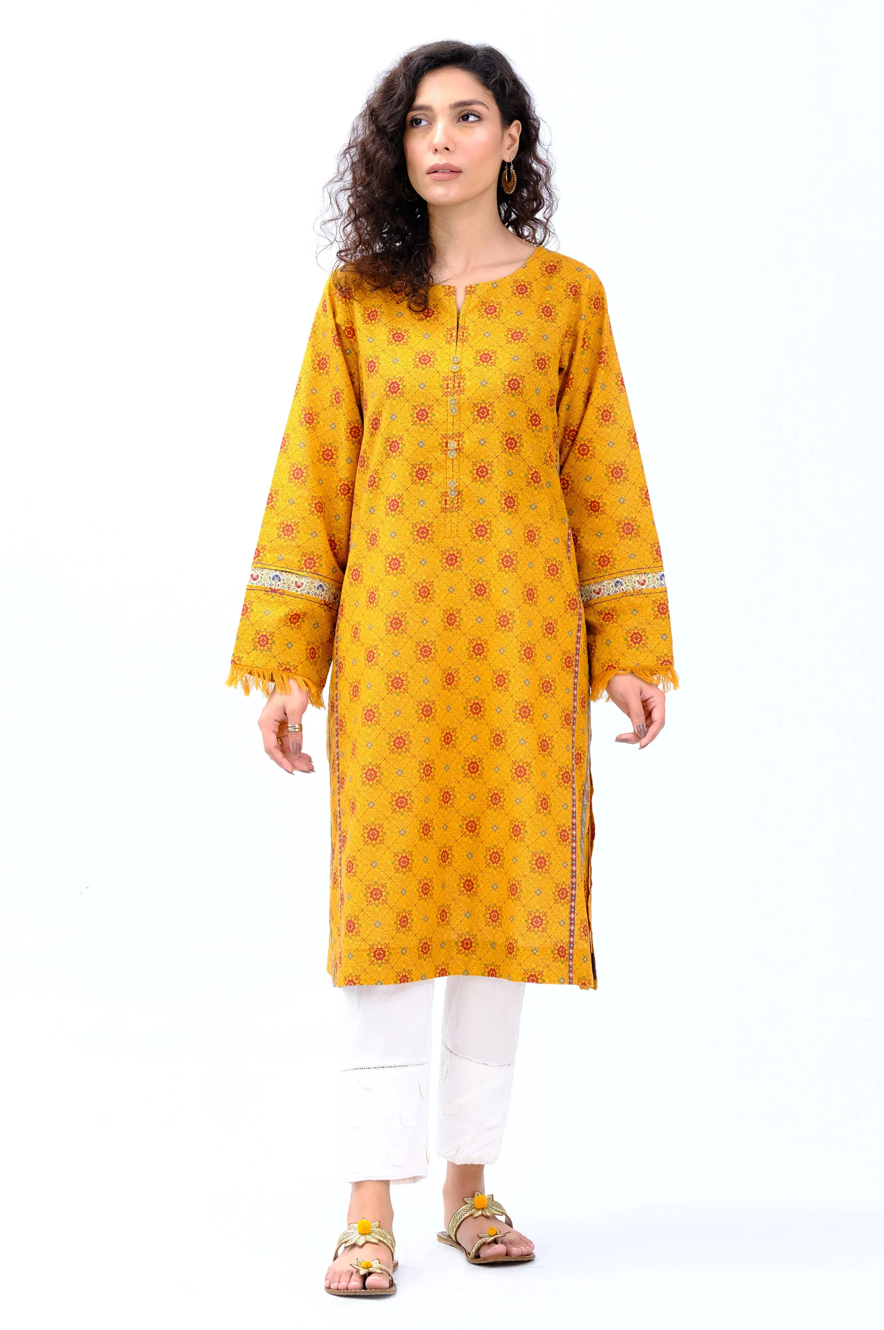 Unstitched 1 Piece Printed Cottel Shirt - Image 4
