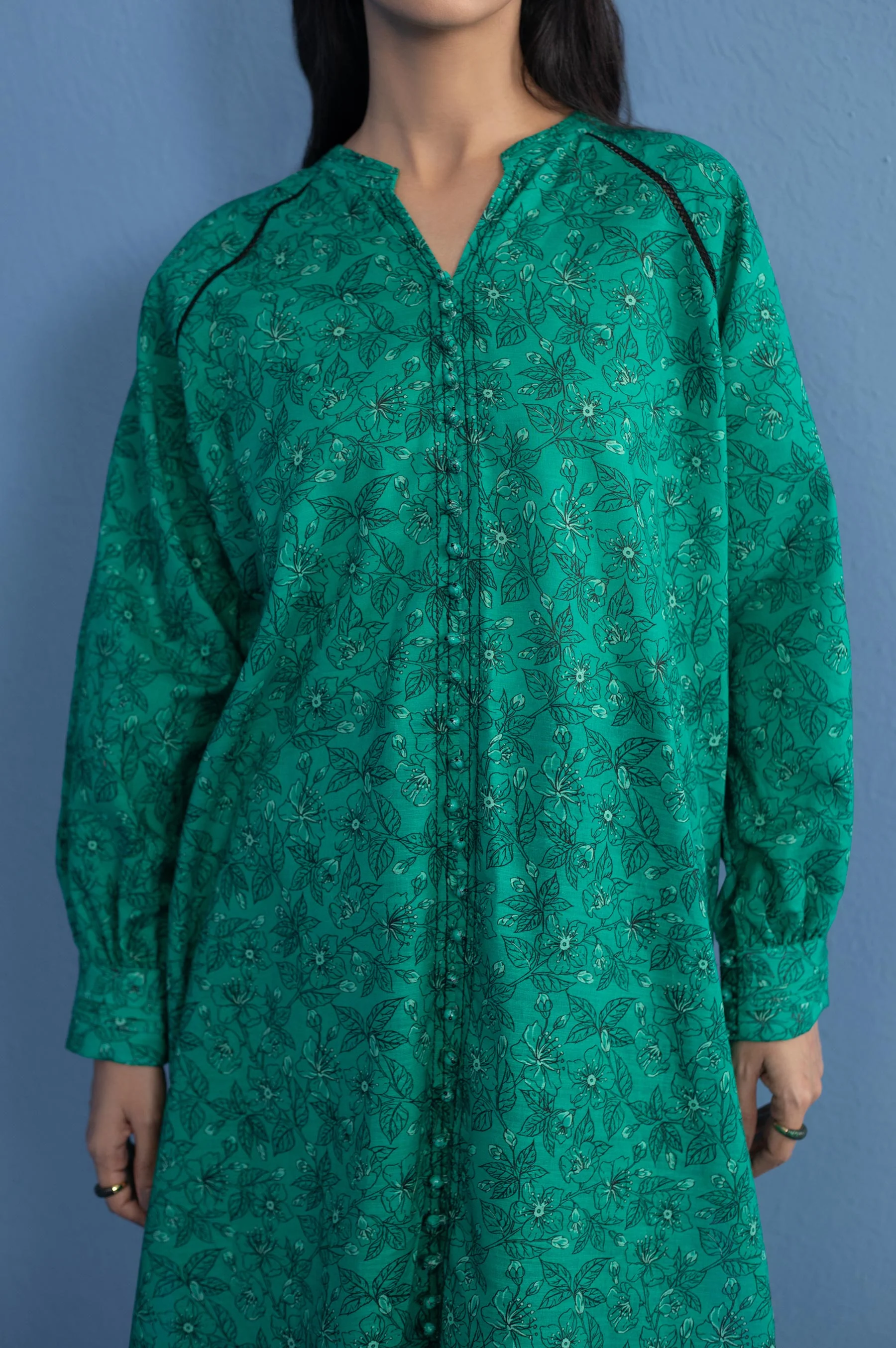 Unstitched 1 Piece Printed Cottel Shirt - Image 3