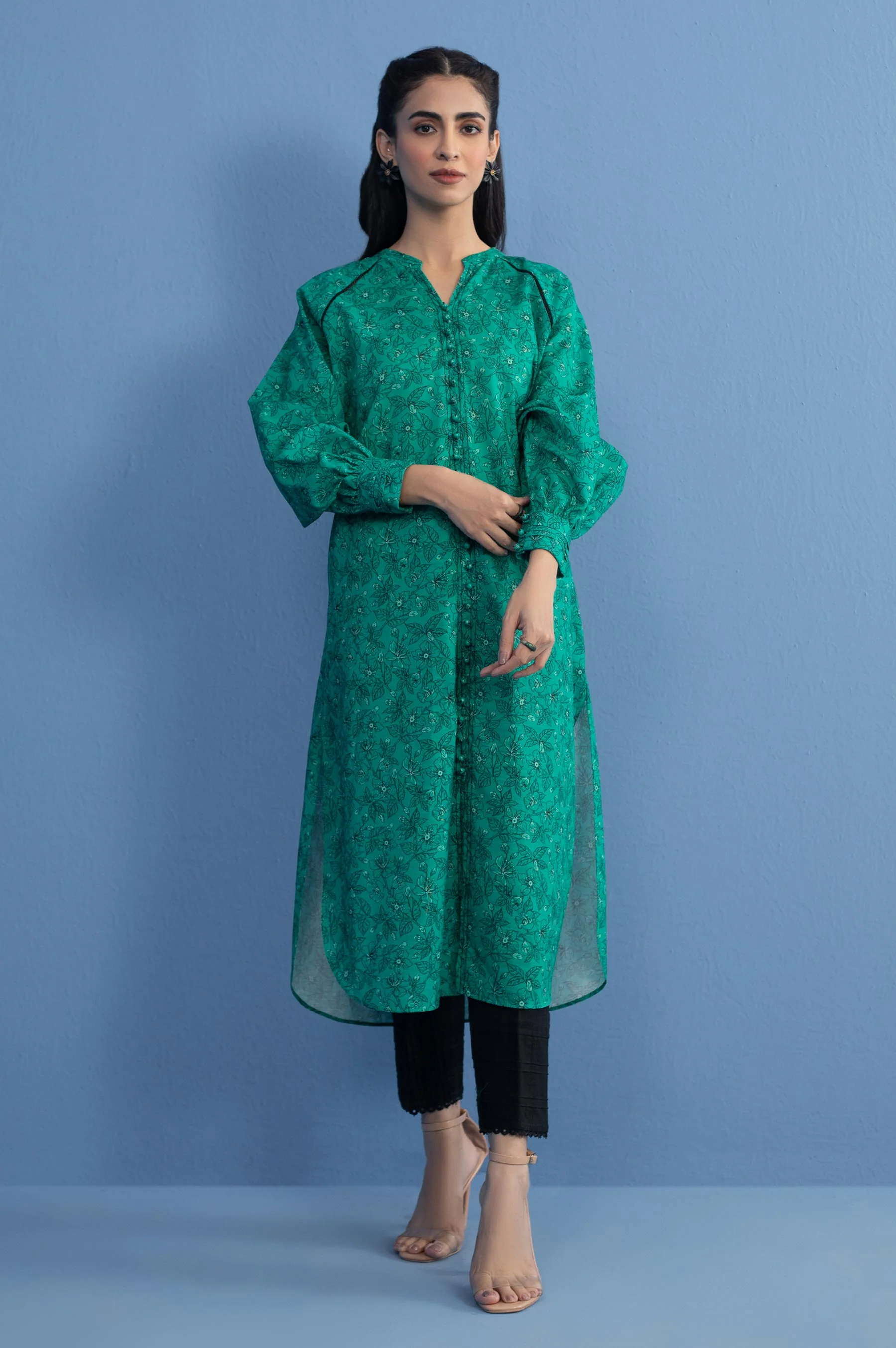 Unstitched 1 Piece Printed Cottel Shirt - Image 4