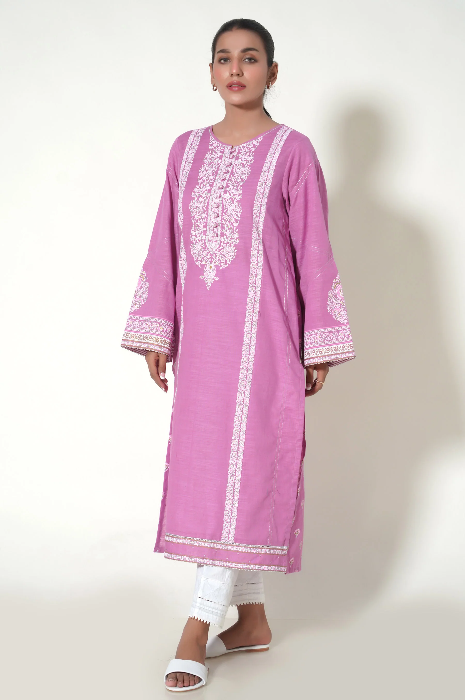 Unstitched 1 Piece Paste Printed Khaddar Shirt - Image 7