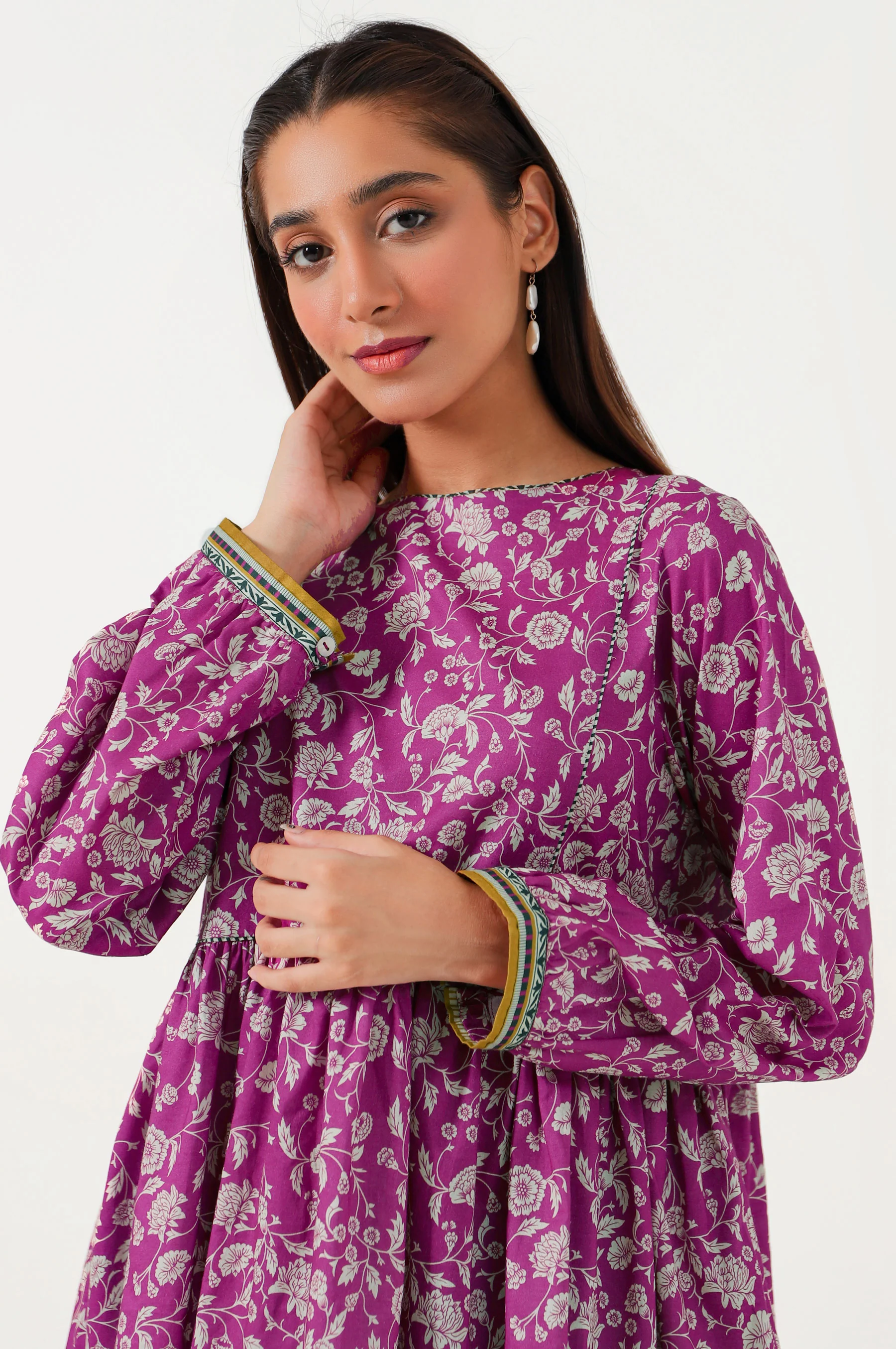 Unstitched 1 Piece Printed Lawn Shirt