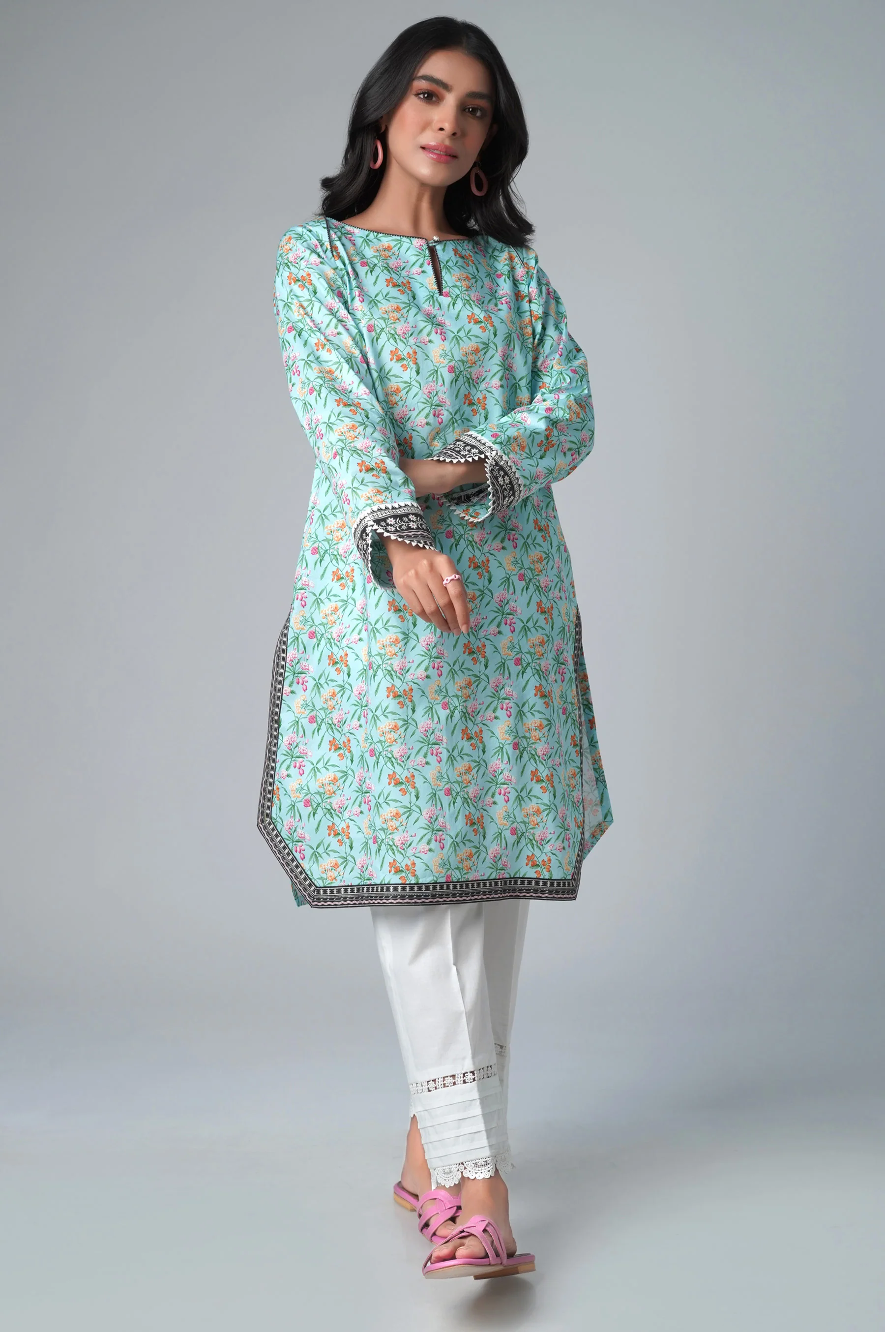 Unstitched 1 Piece Printed Lawn Shirt - Image 3